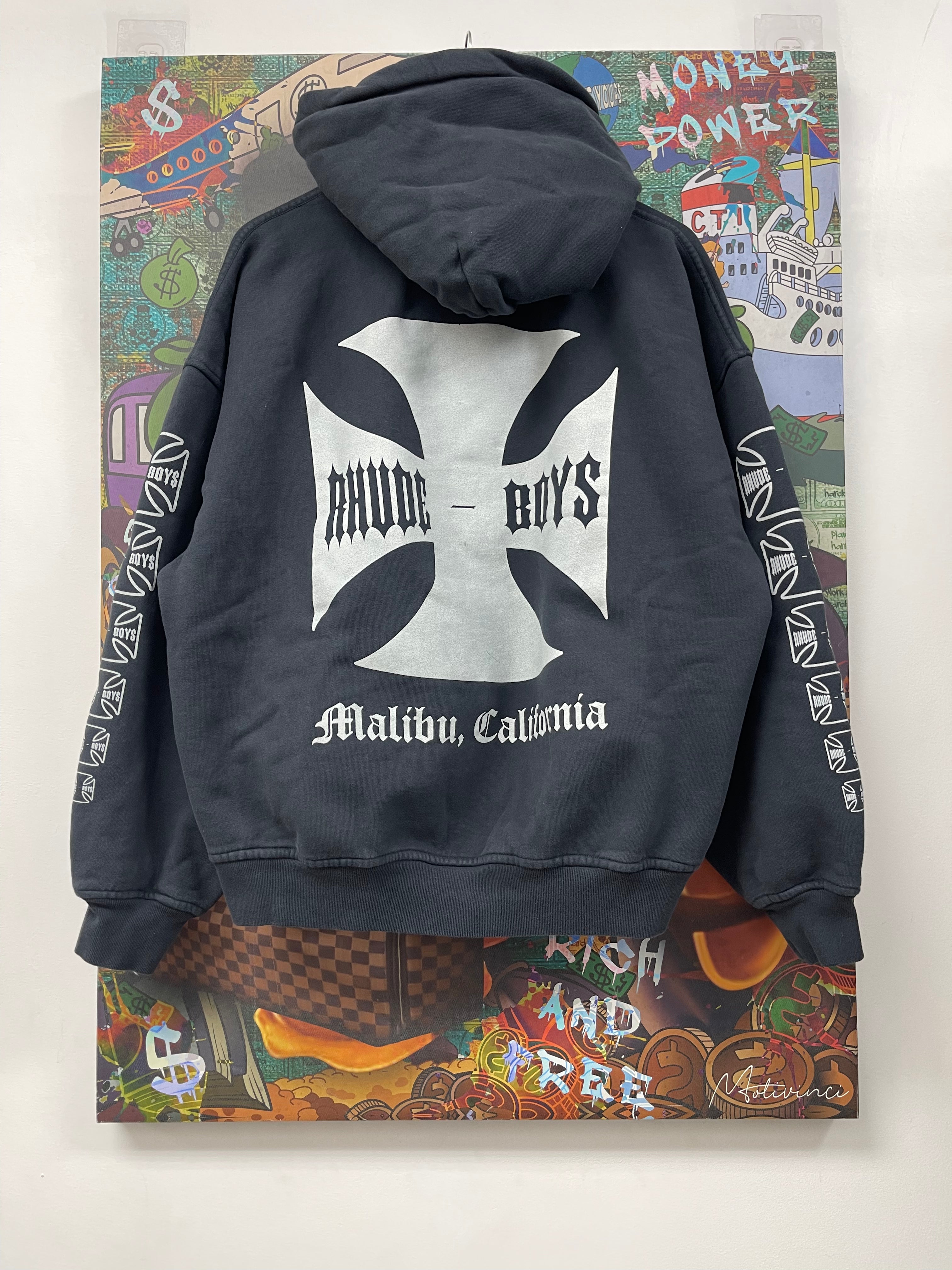 Rhude Black Vintage Crest Hoodie