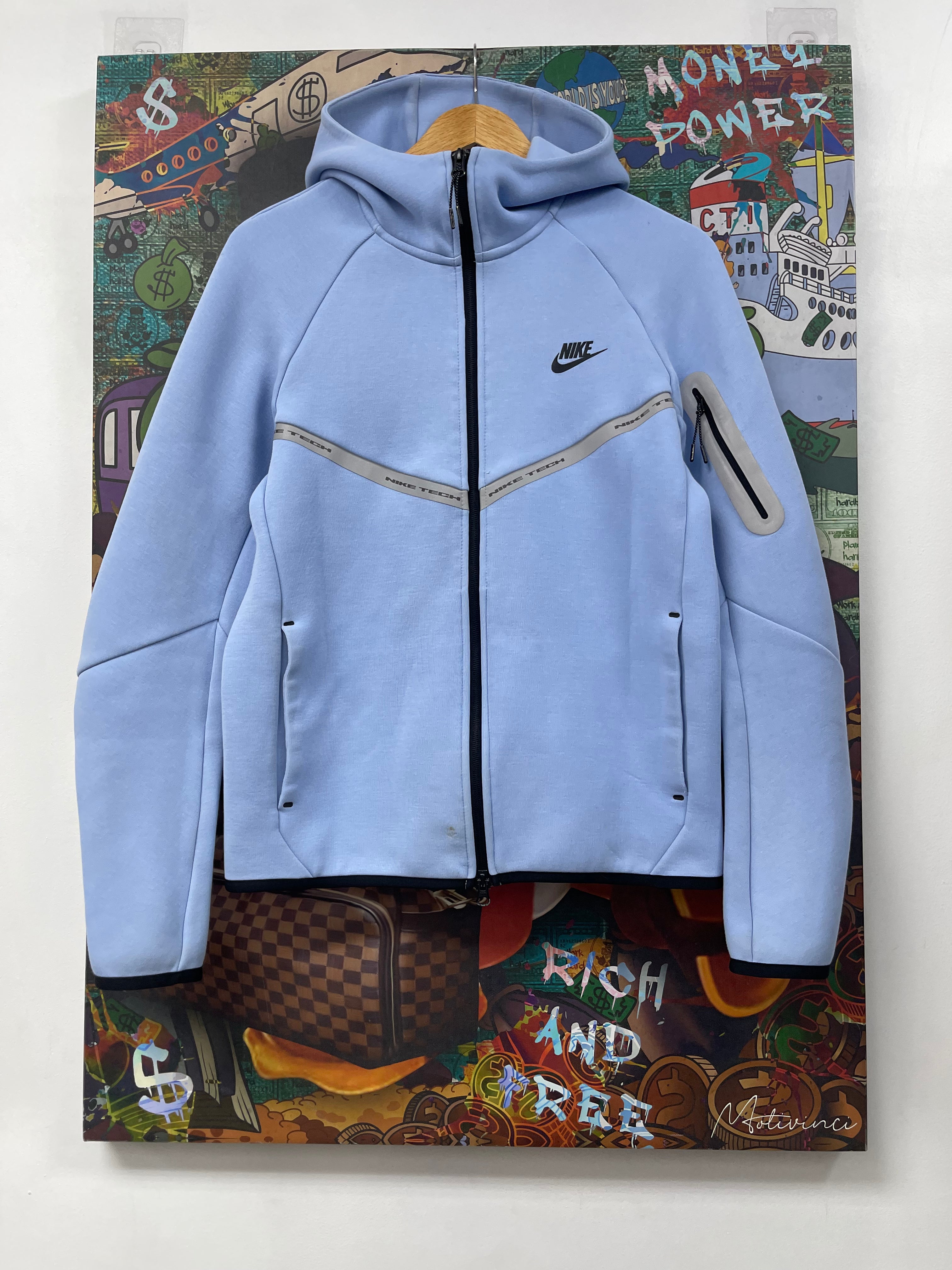 Nike Baby Blue Tech Zip Up Hoodie