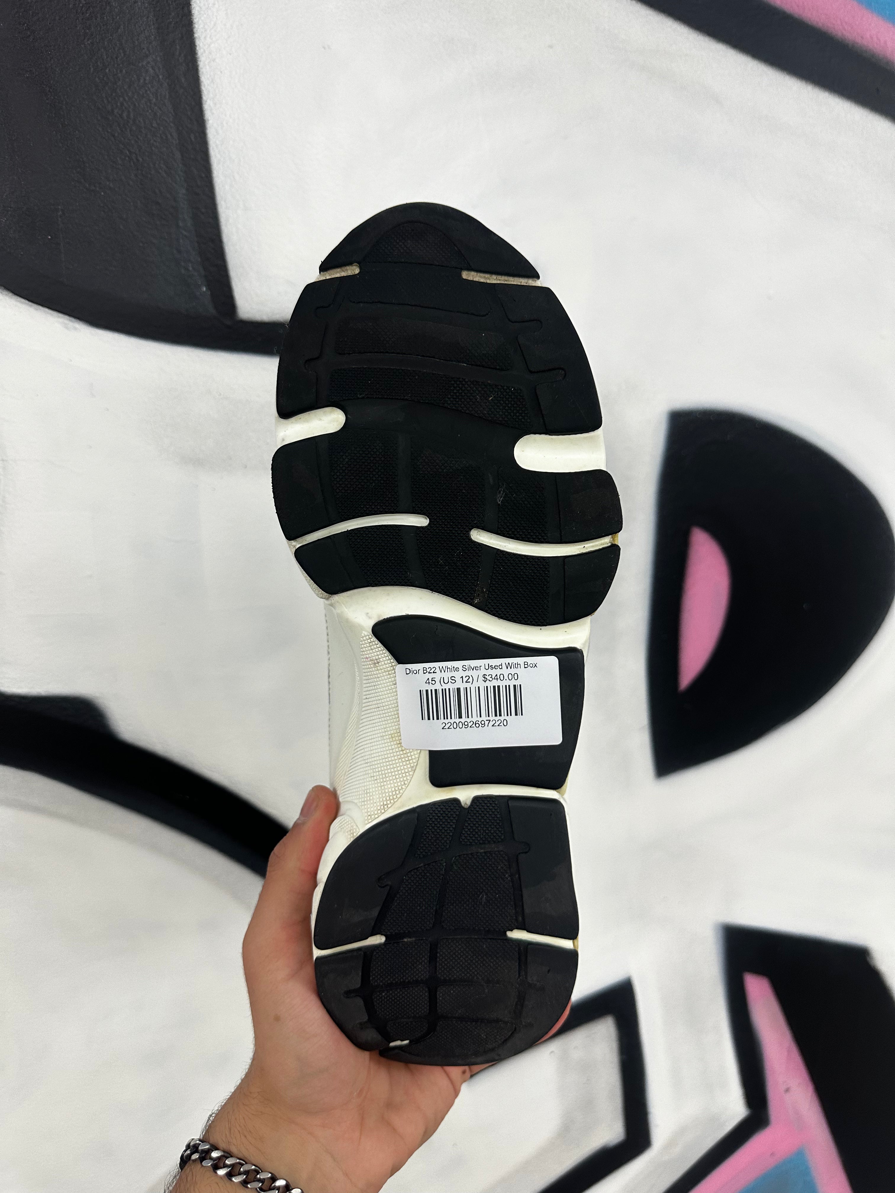 Dior B22 White Silver Used With Box