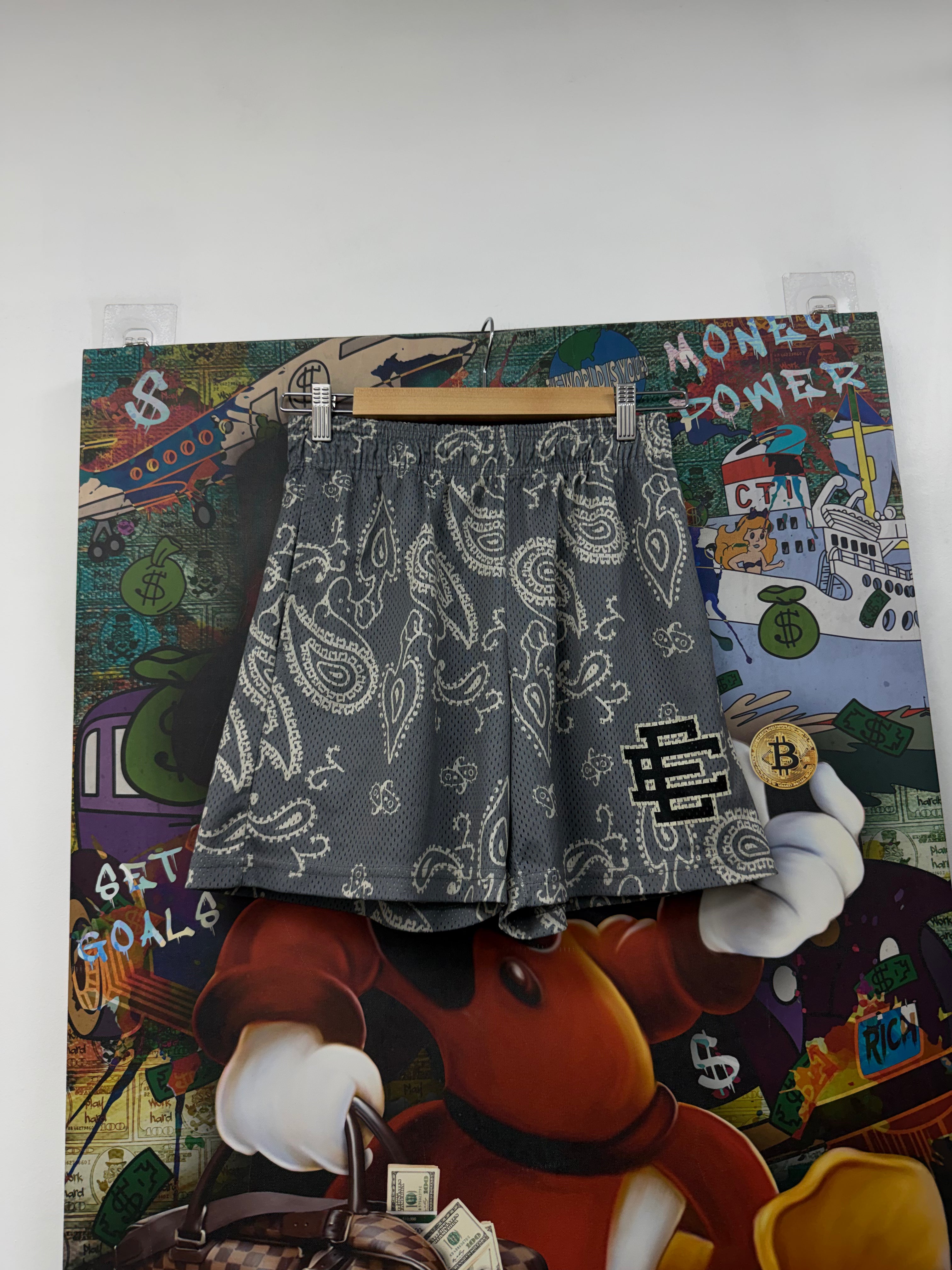 Eric Emanuel Grey Bandana Shorts