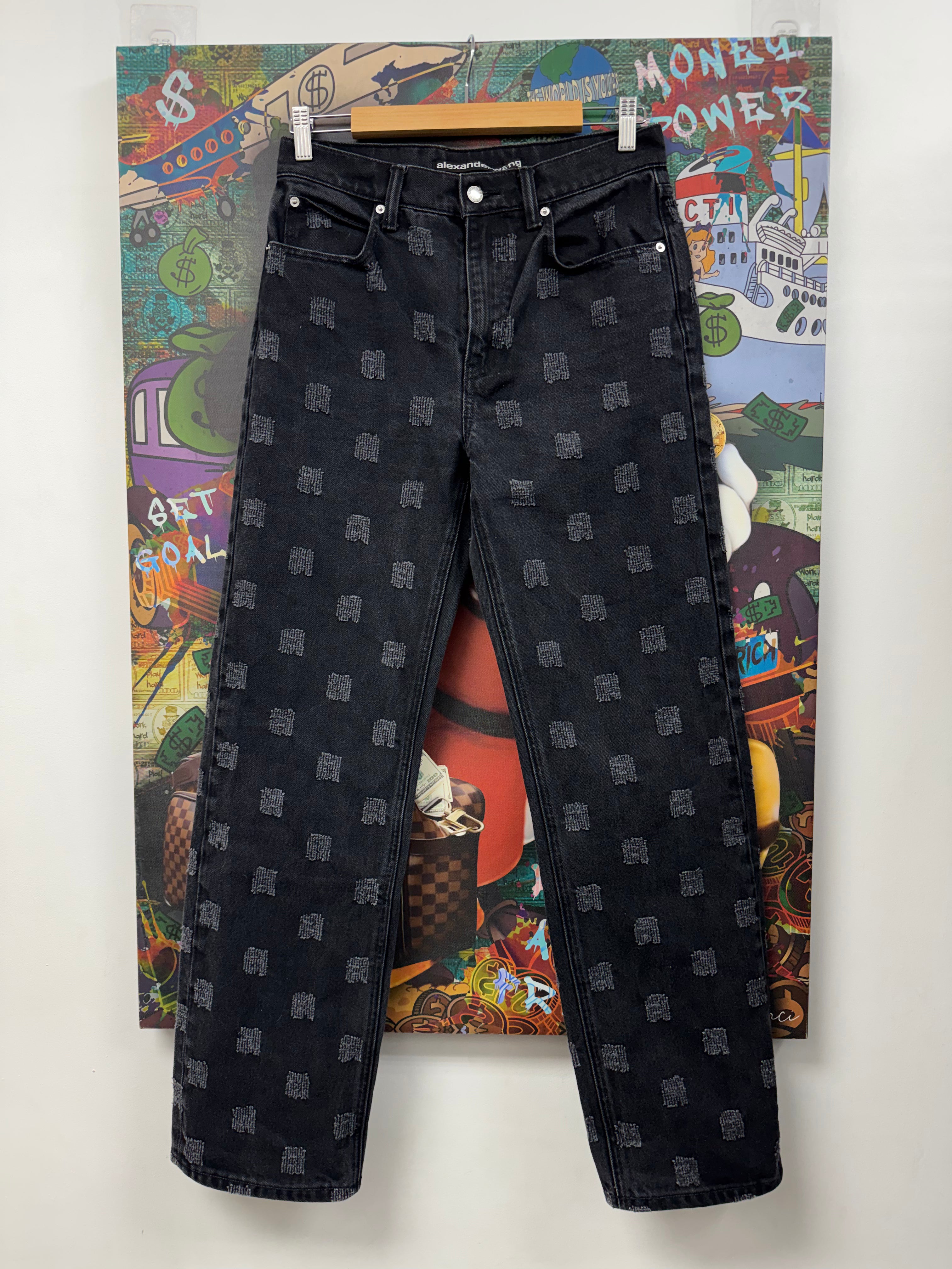 Alexander Wang Black Wash Checkered Jeans