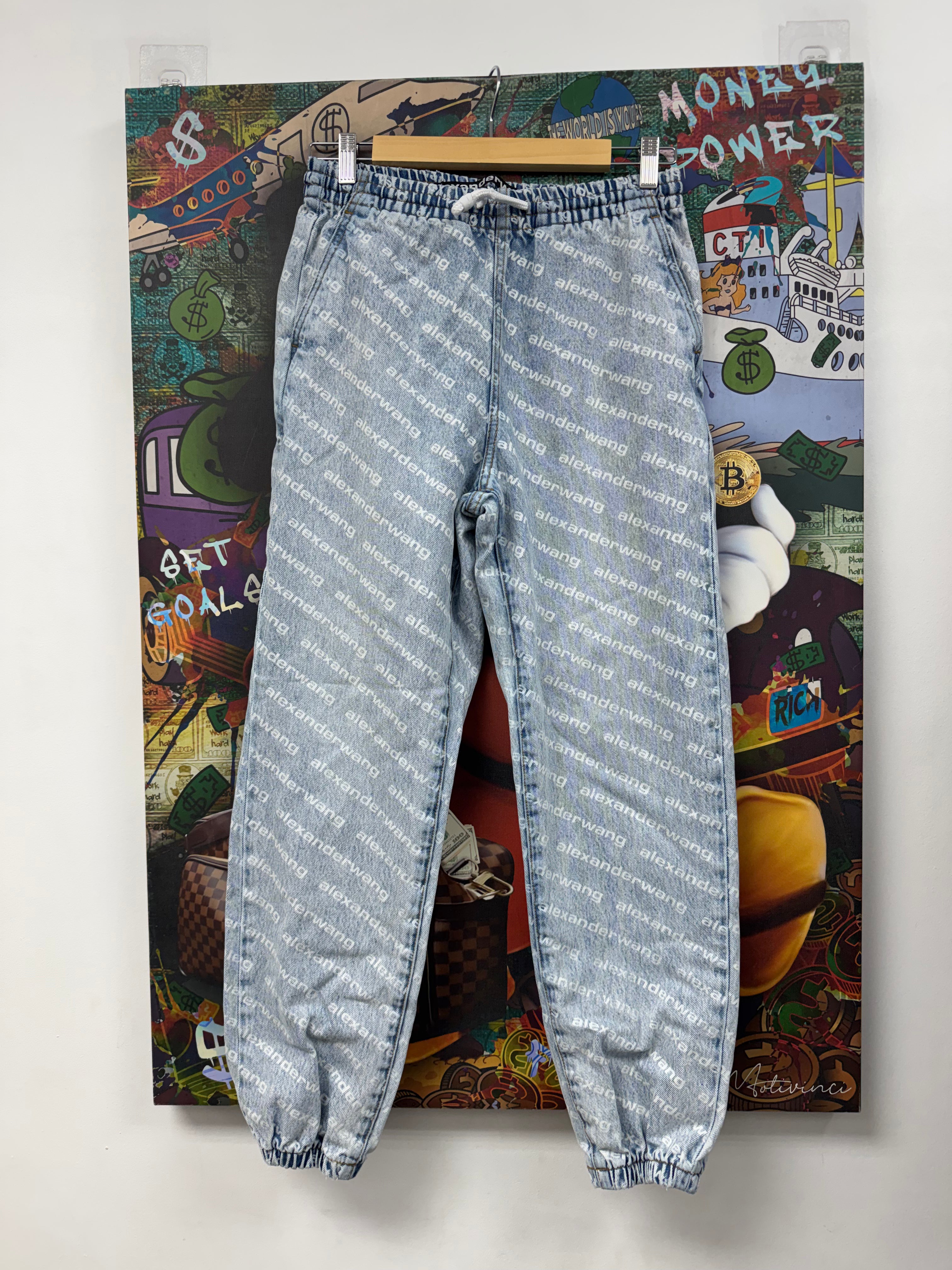 Alexander Wang Denim Monogram Jogger Pants