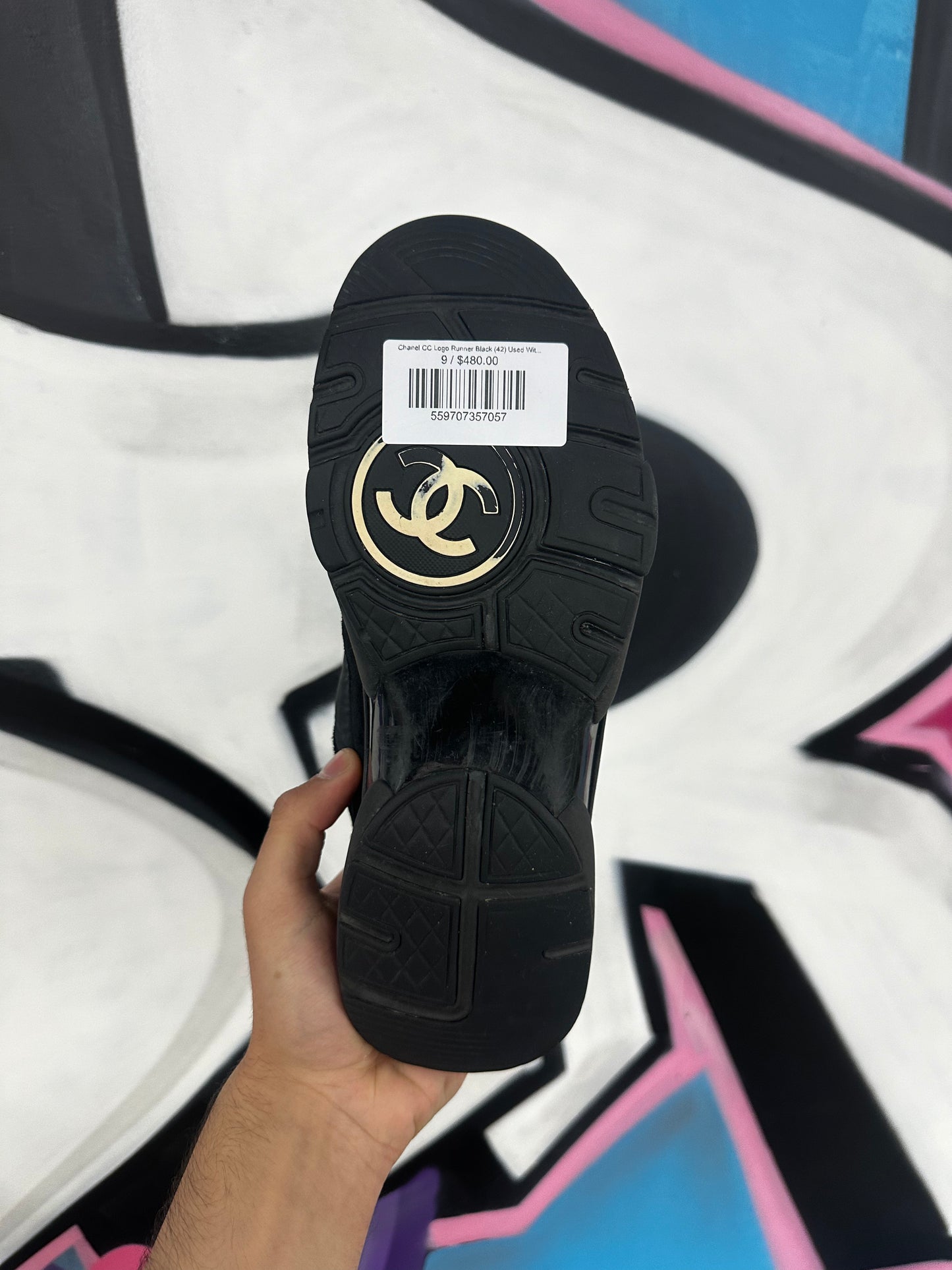 Chanel CC Logo Runner Black (42) Used With Box
