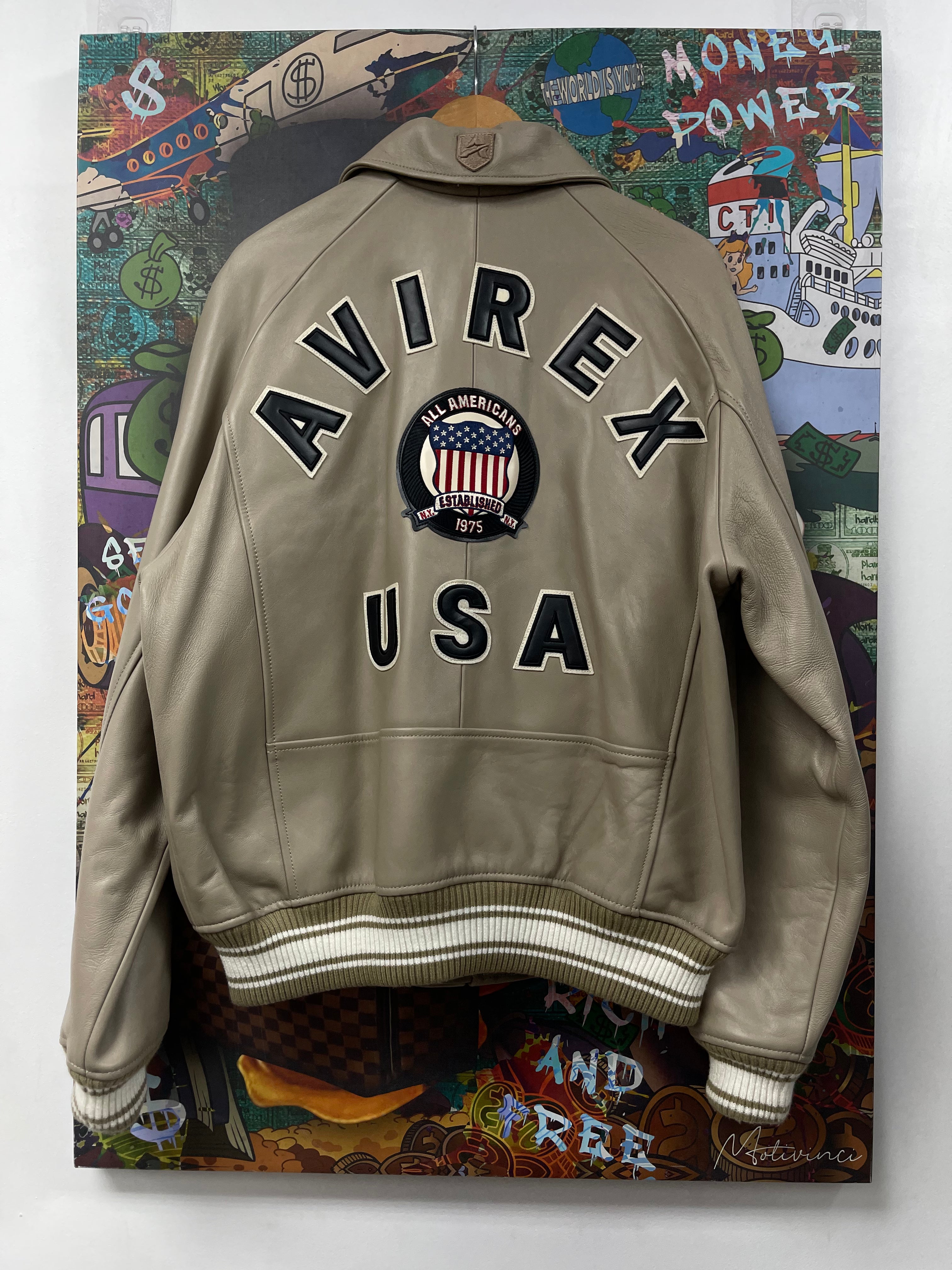 Avirex Biege Anniversary Varsity Jacket