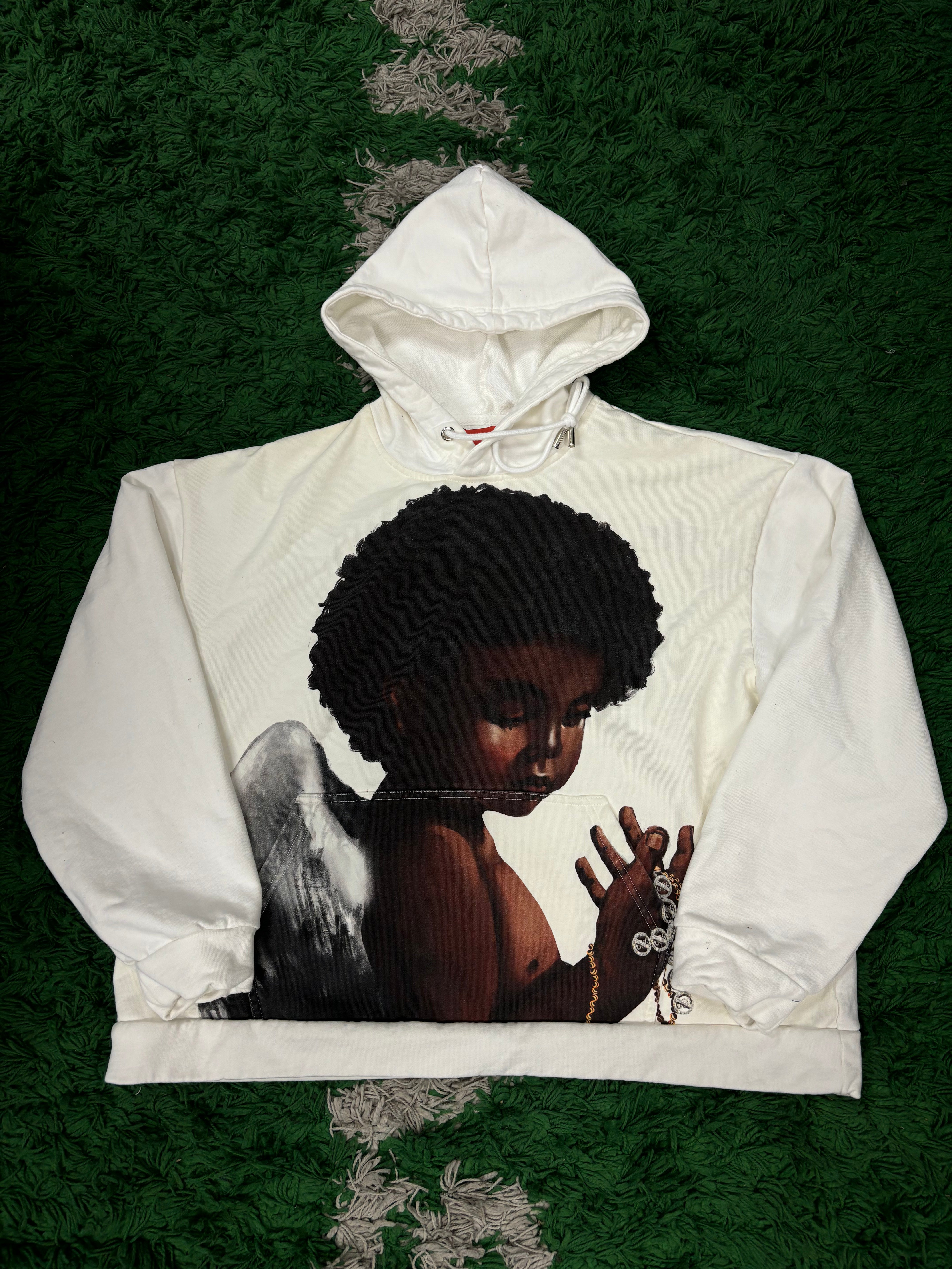 WDW Sacred Being Hoodie White Brown Used Medium N/A