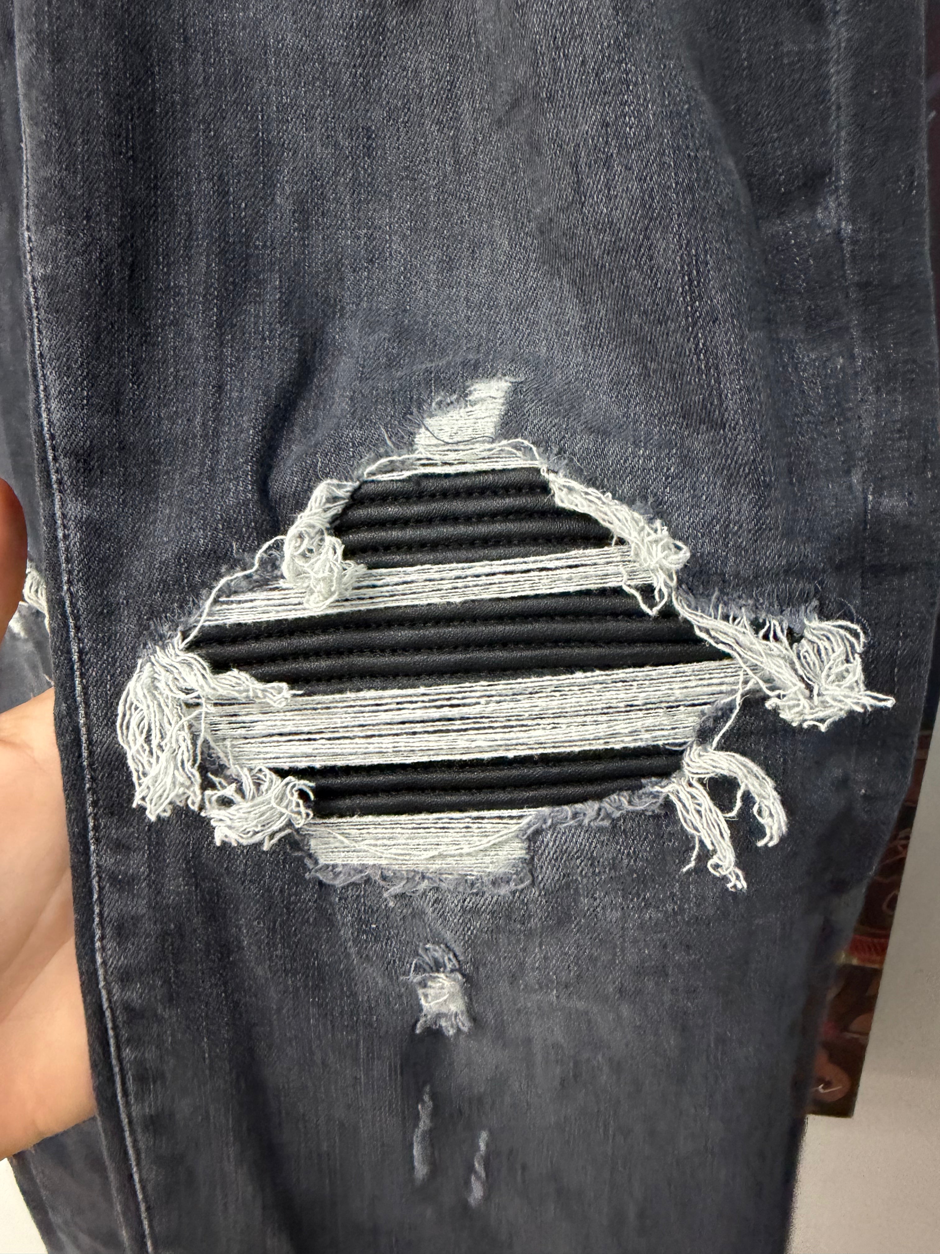 Amiri Grey Black Patch MX1 Jeans