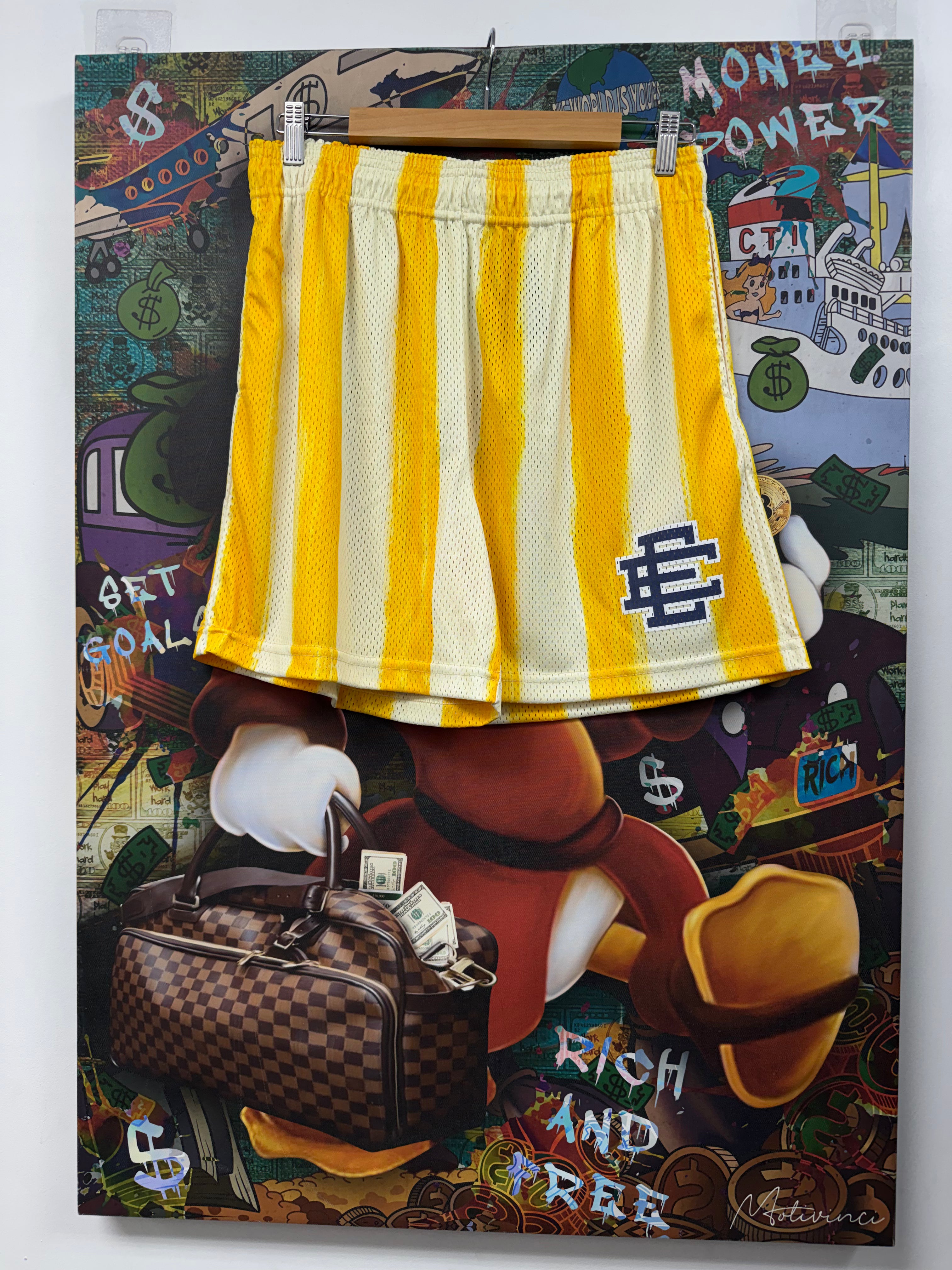Eric Emanuel Navy Yellow Hampton's Shorts