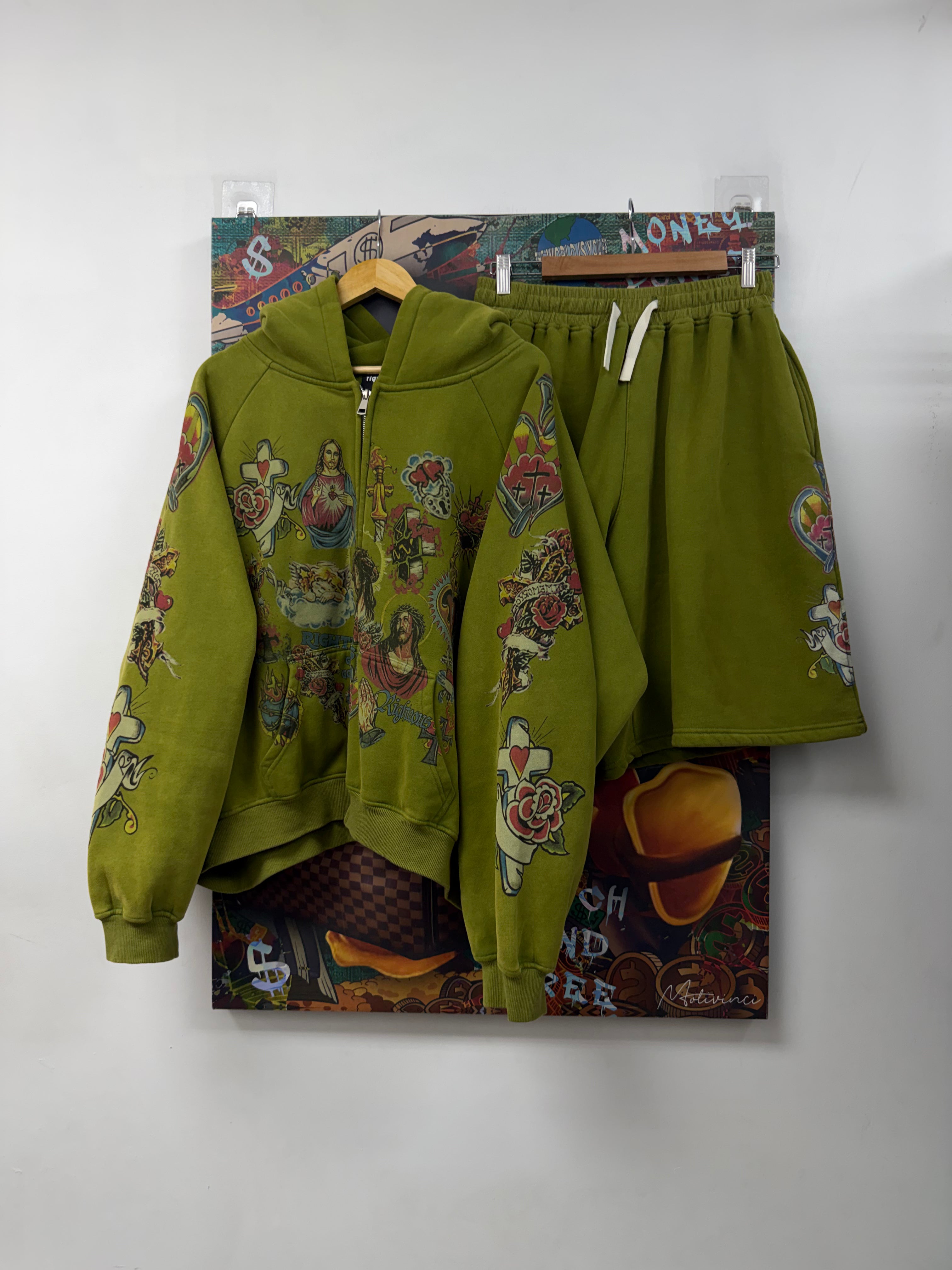 Righteous Green Risen King Shorts Set