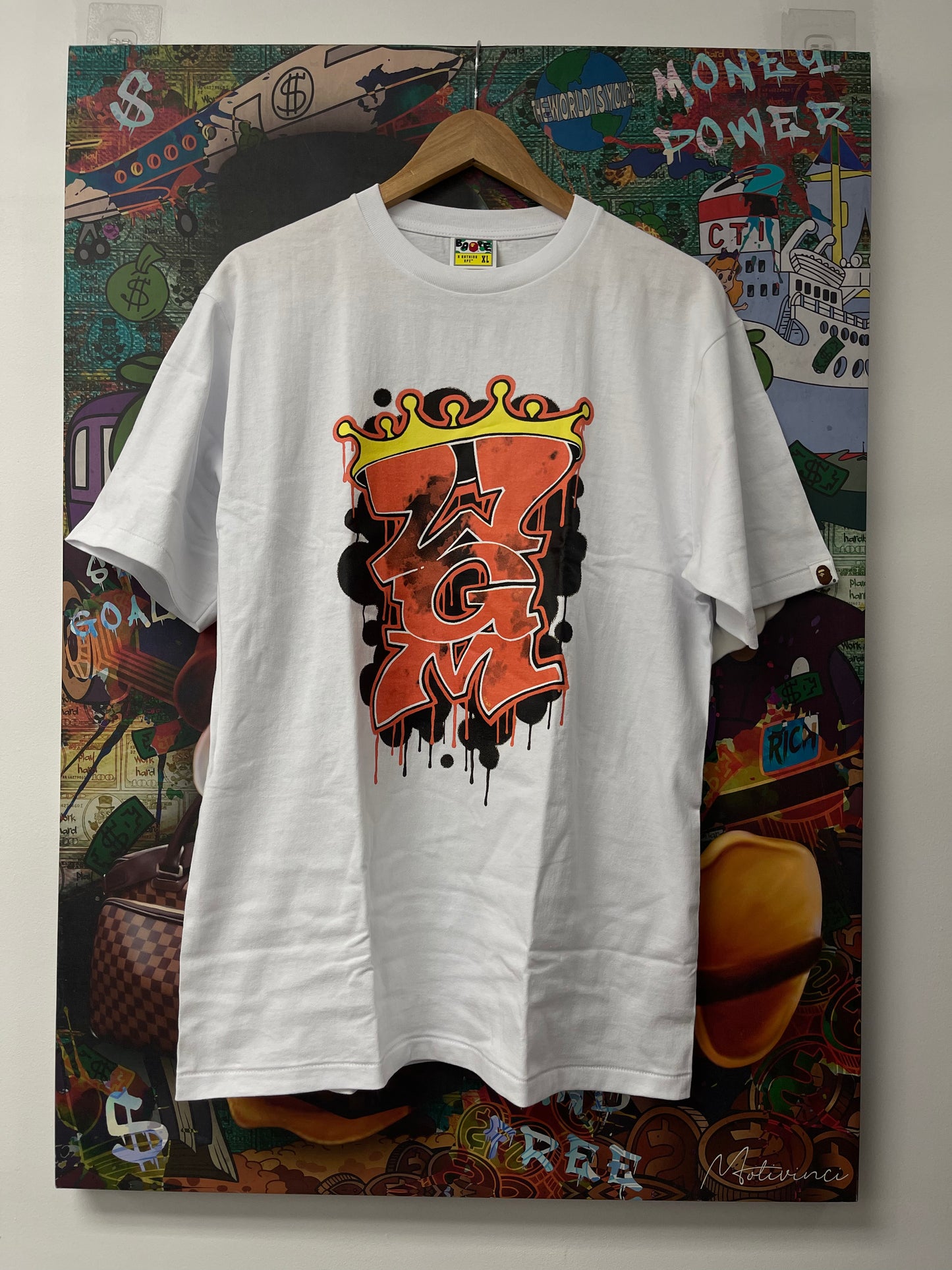 BAPE Crowned WGM Tee White New XL In Plastic