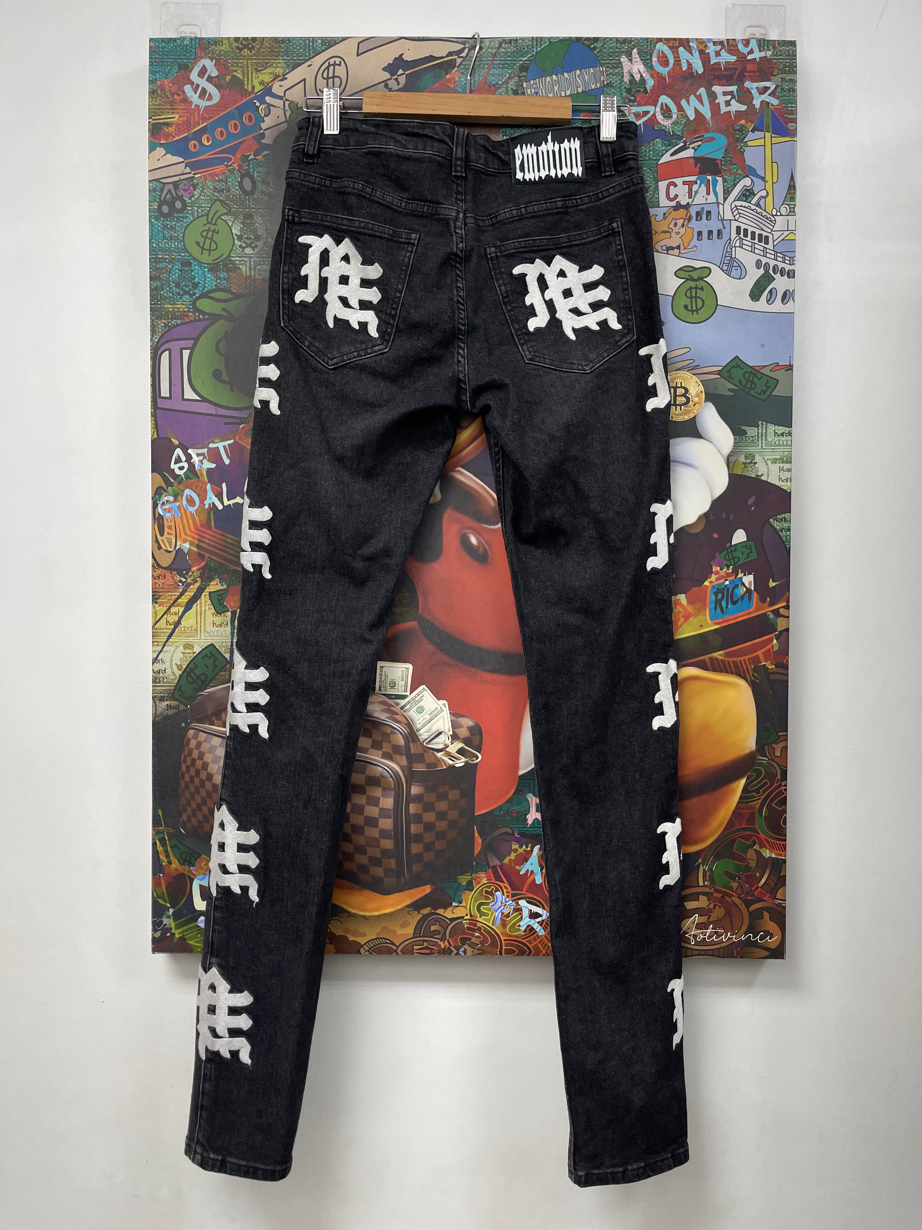 Mixed Emotions Black White ME Jeans