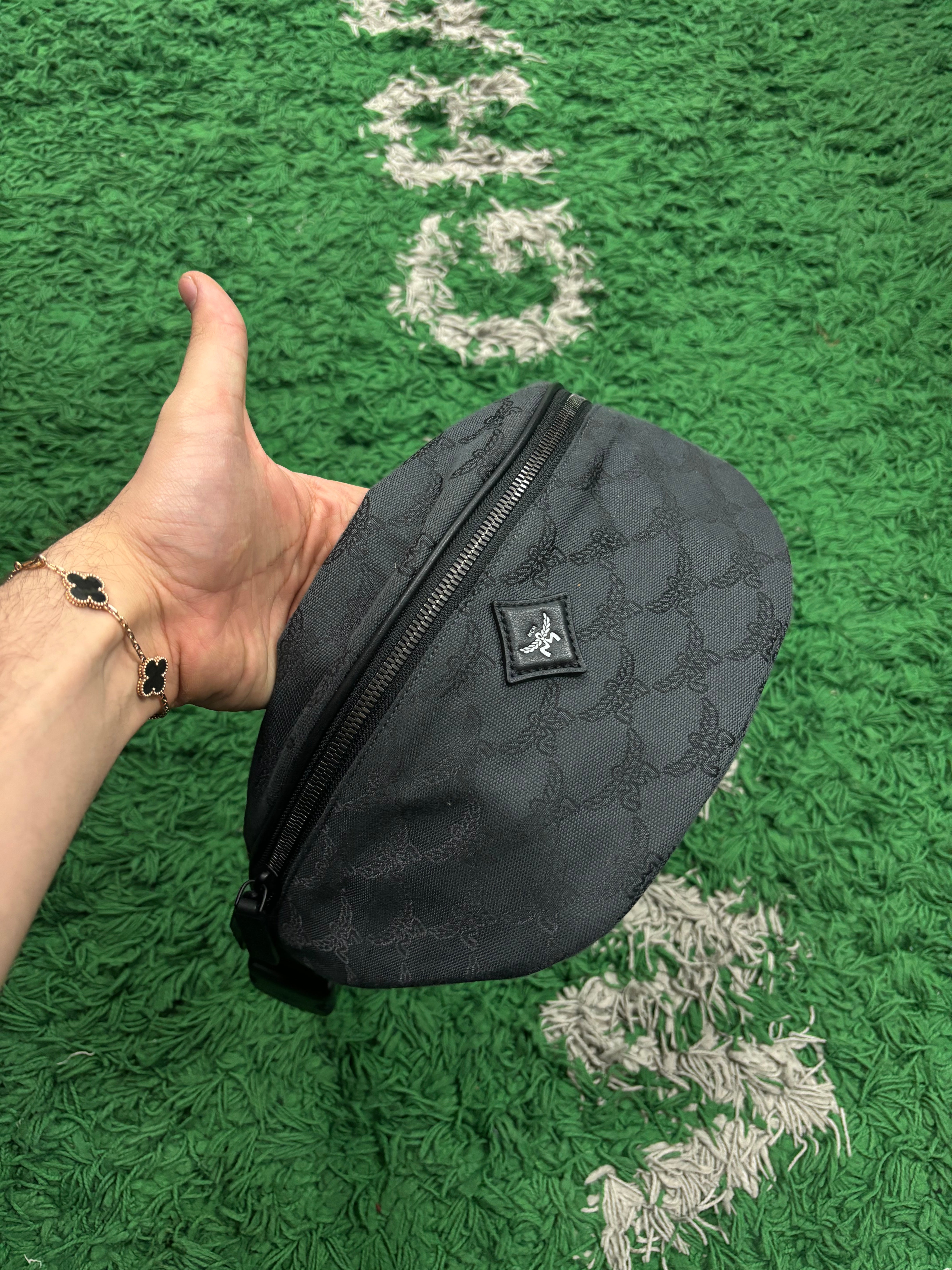 MCM Grey Mono Side Bag (Retail $650) Used OSFM N/A