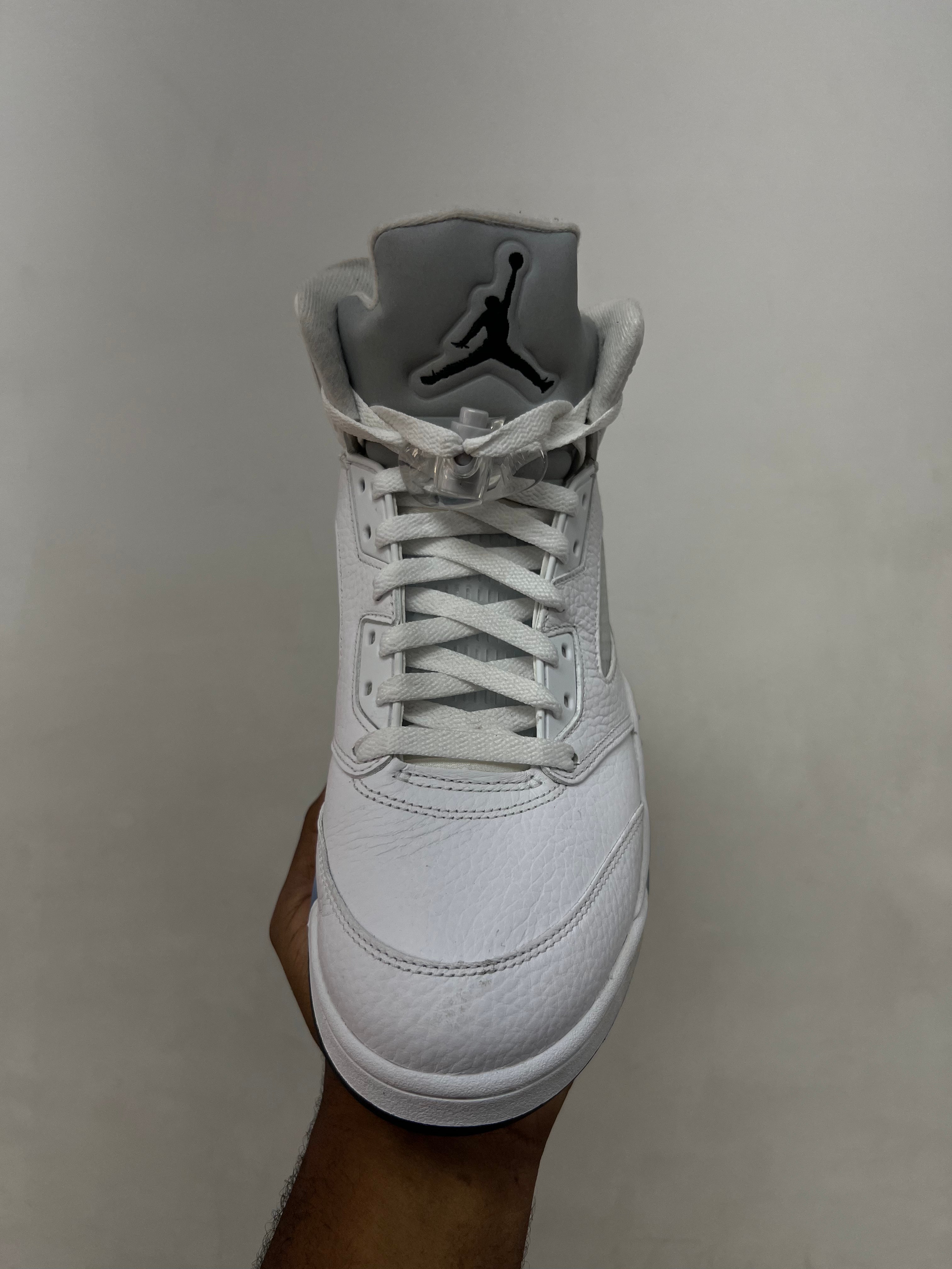 Jordan 5 White Metallic Sneakers