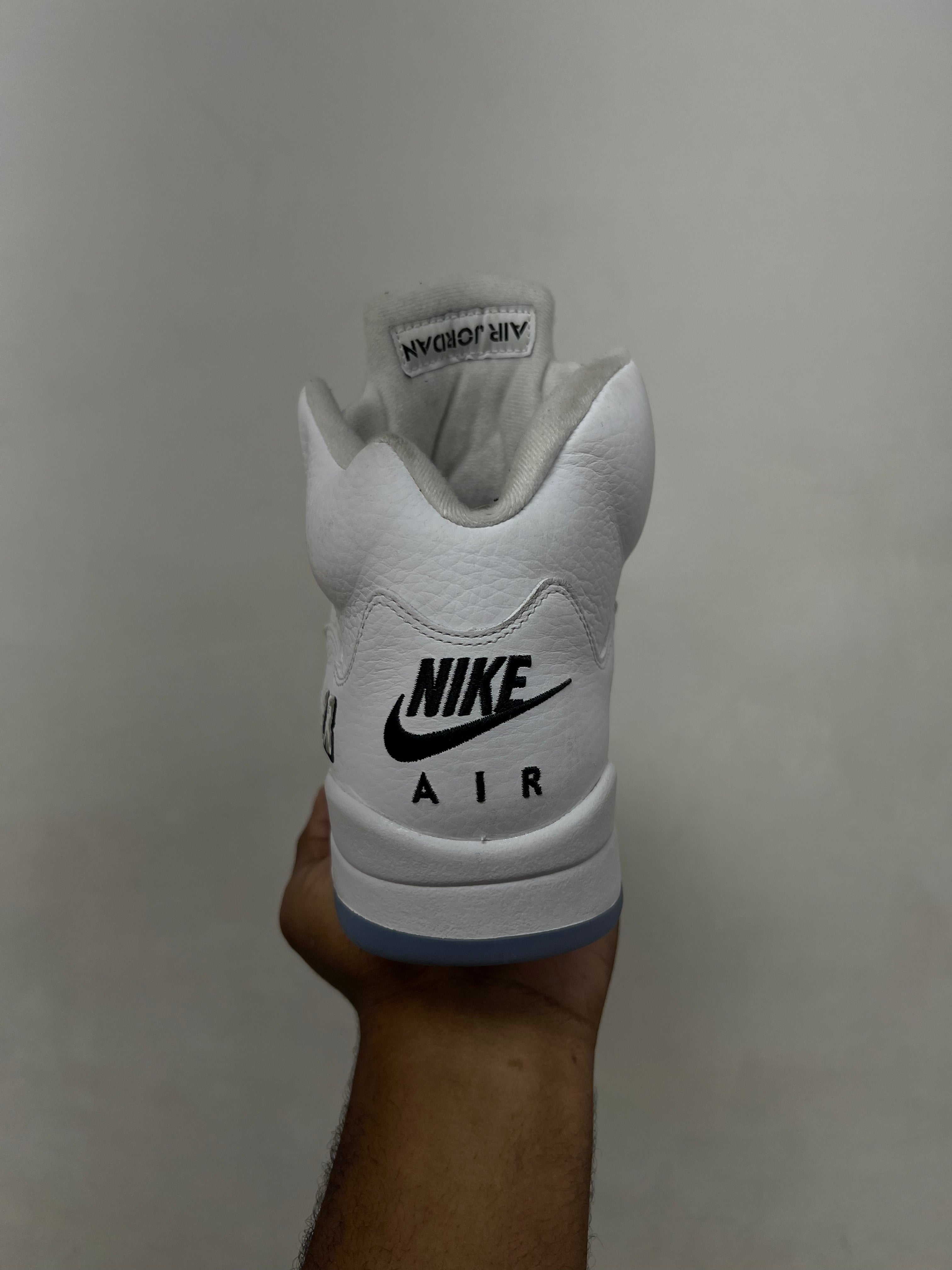 Jordan 5 White Metallic Sneakers