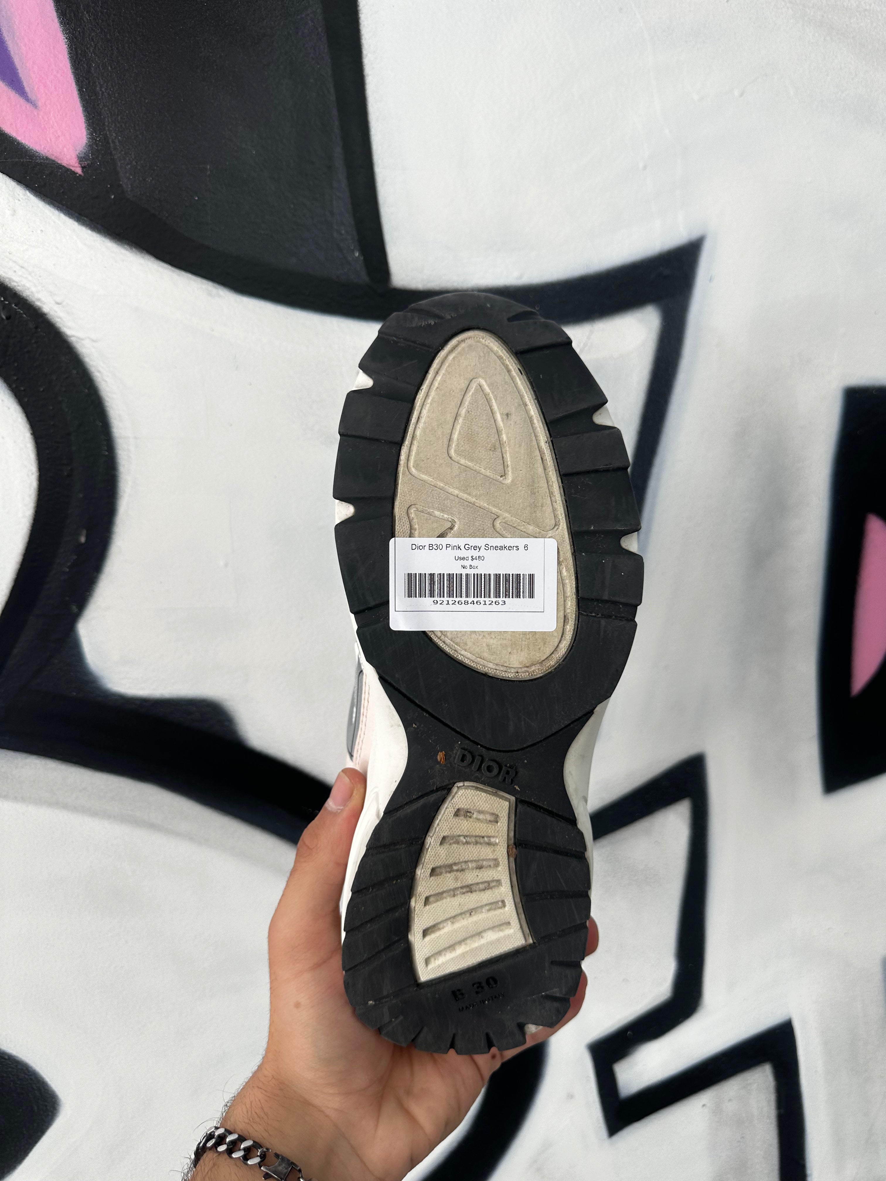 Dior B30 Pink Grey Sneakers  Used No Box