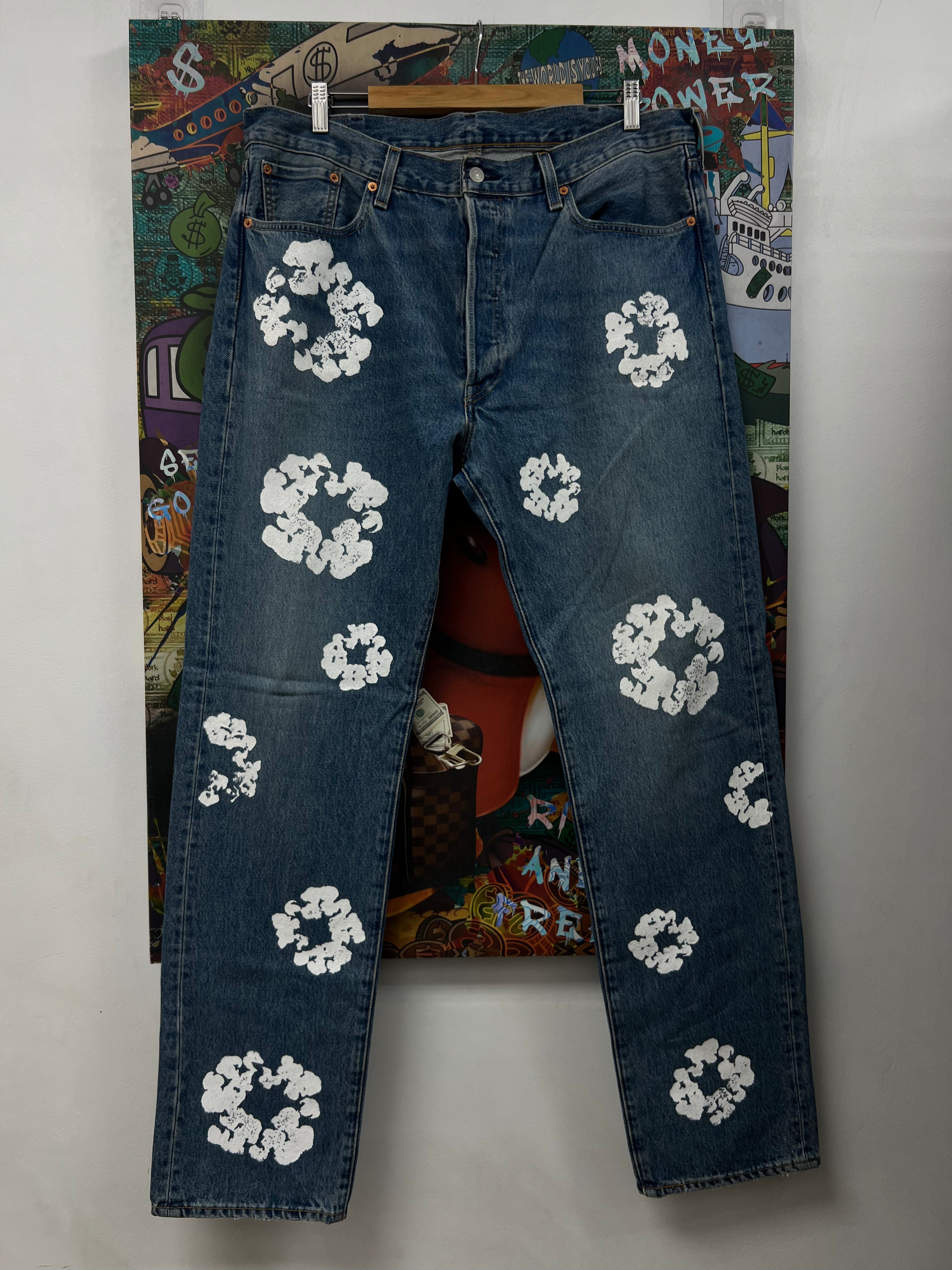 Denim Tears Light Wash Cotton Wreath Jeans