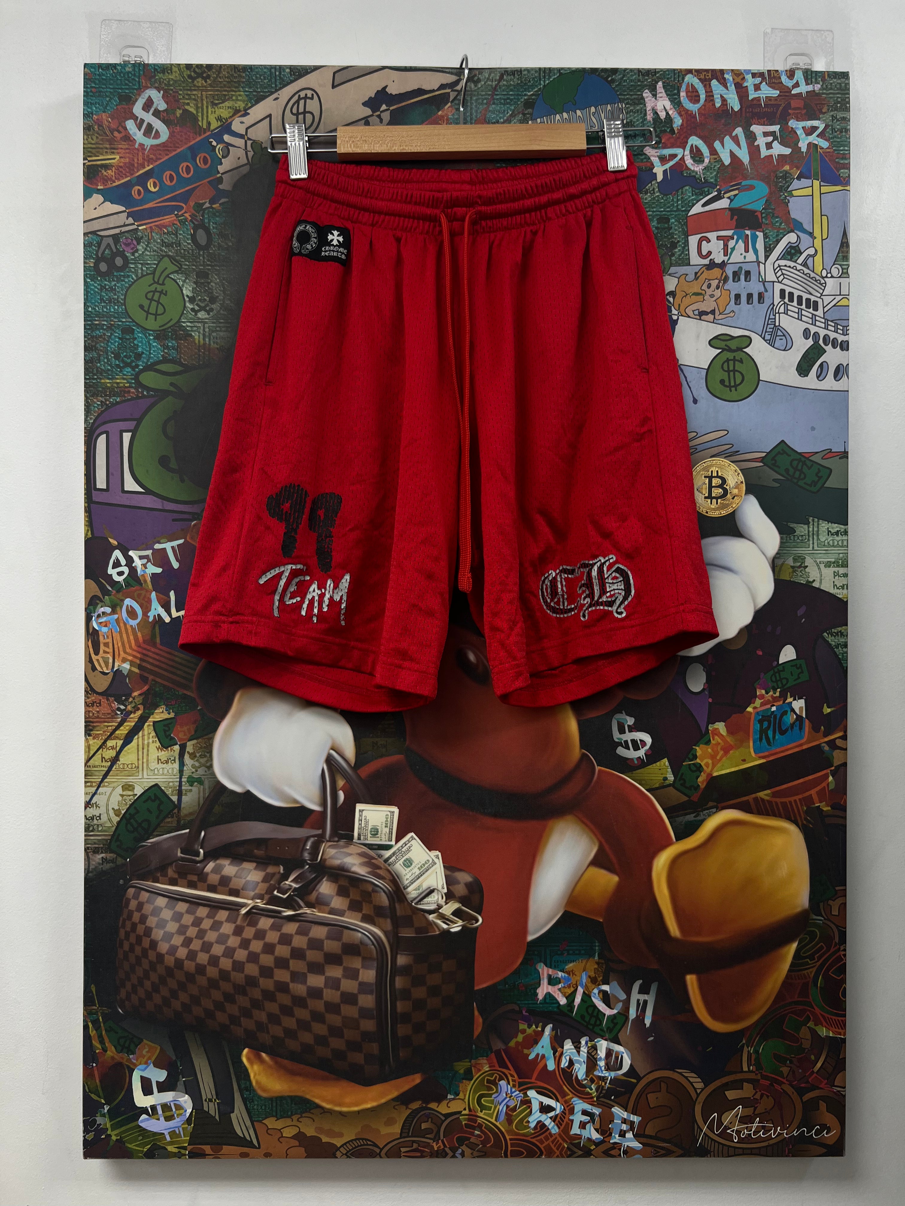 Chrome Hearts Matty Boy Red Mesh Form Shorts