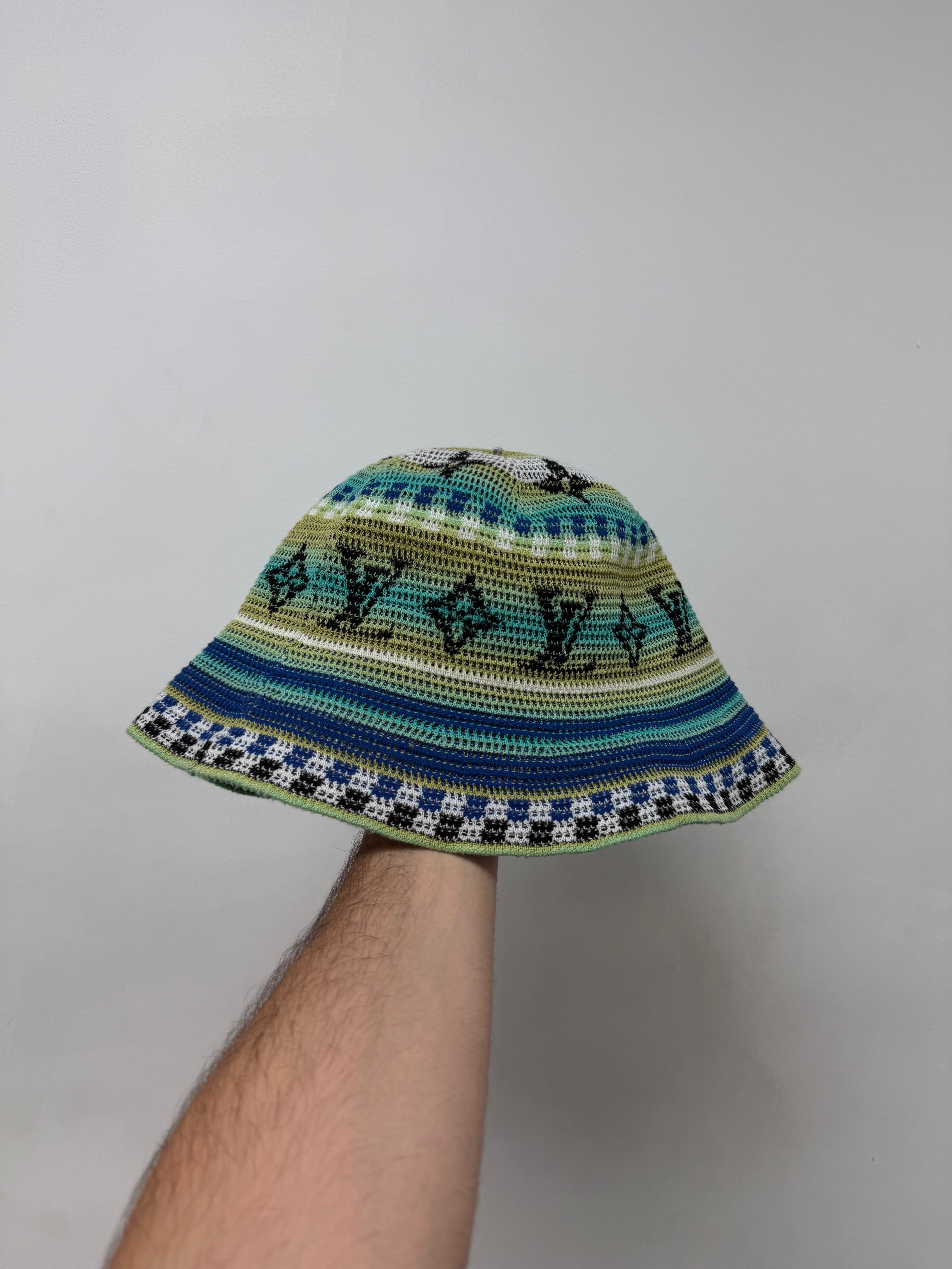 Louis Vuitton Striped Crochet Bucket Hat