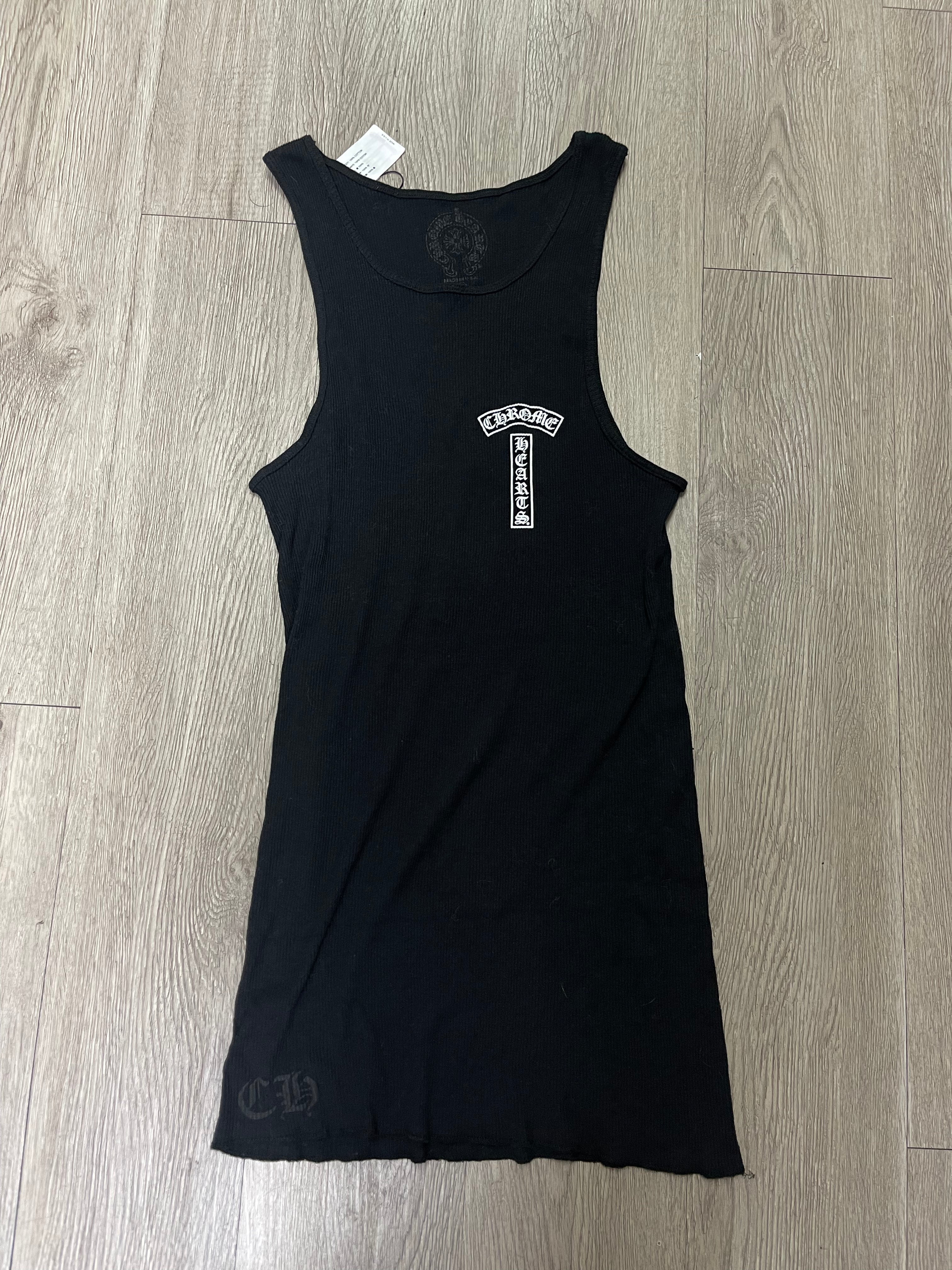 Chrome Hearts Black T Bar Large Cross Tank Top