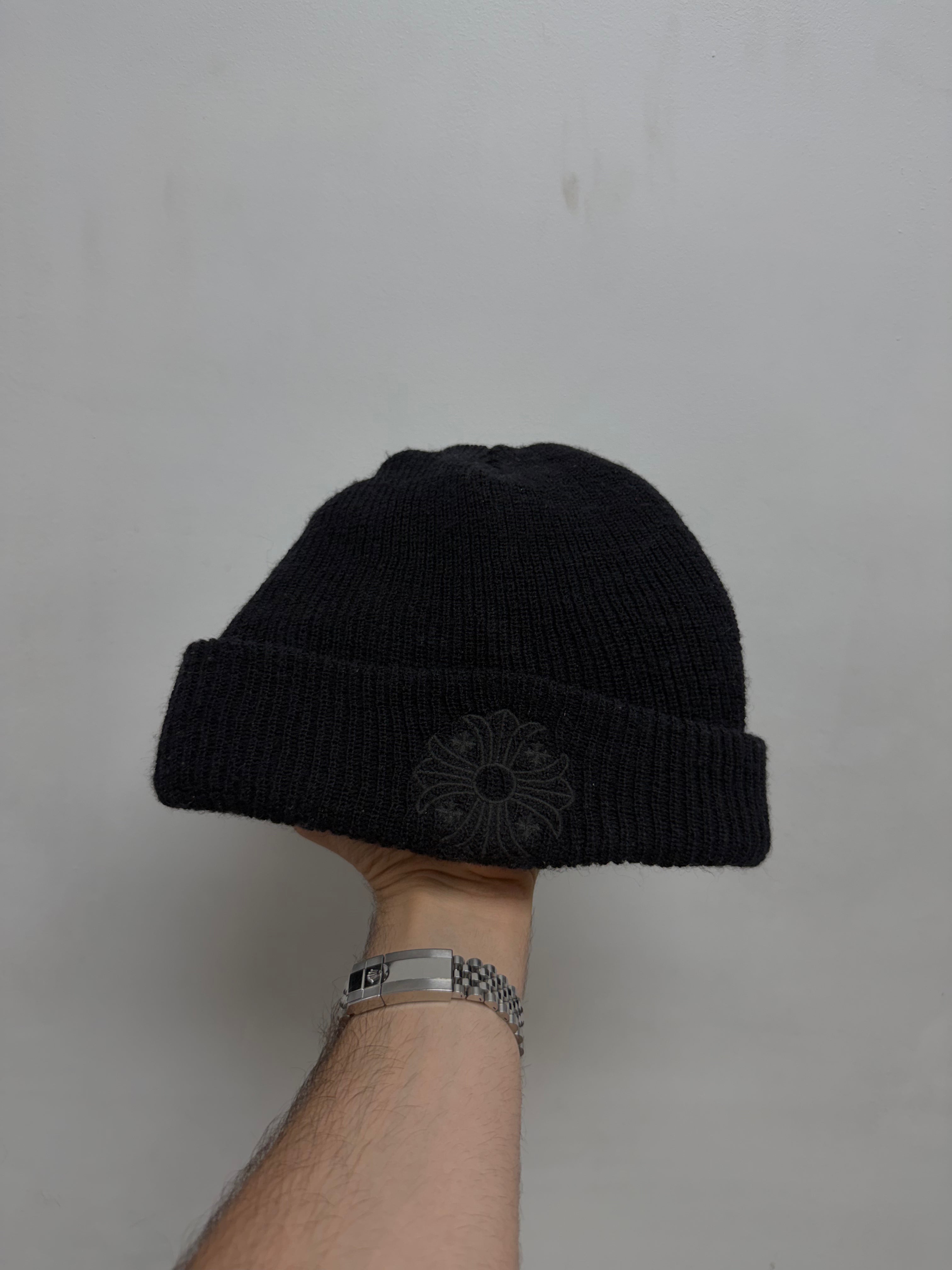 Chrome Hearts Black Wool Plus Logo Beanie
