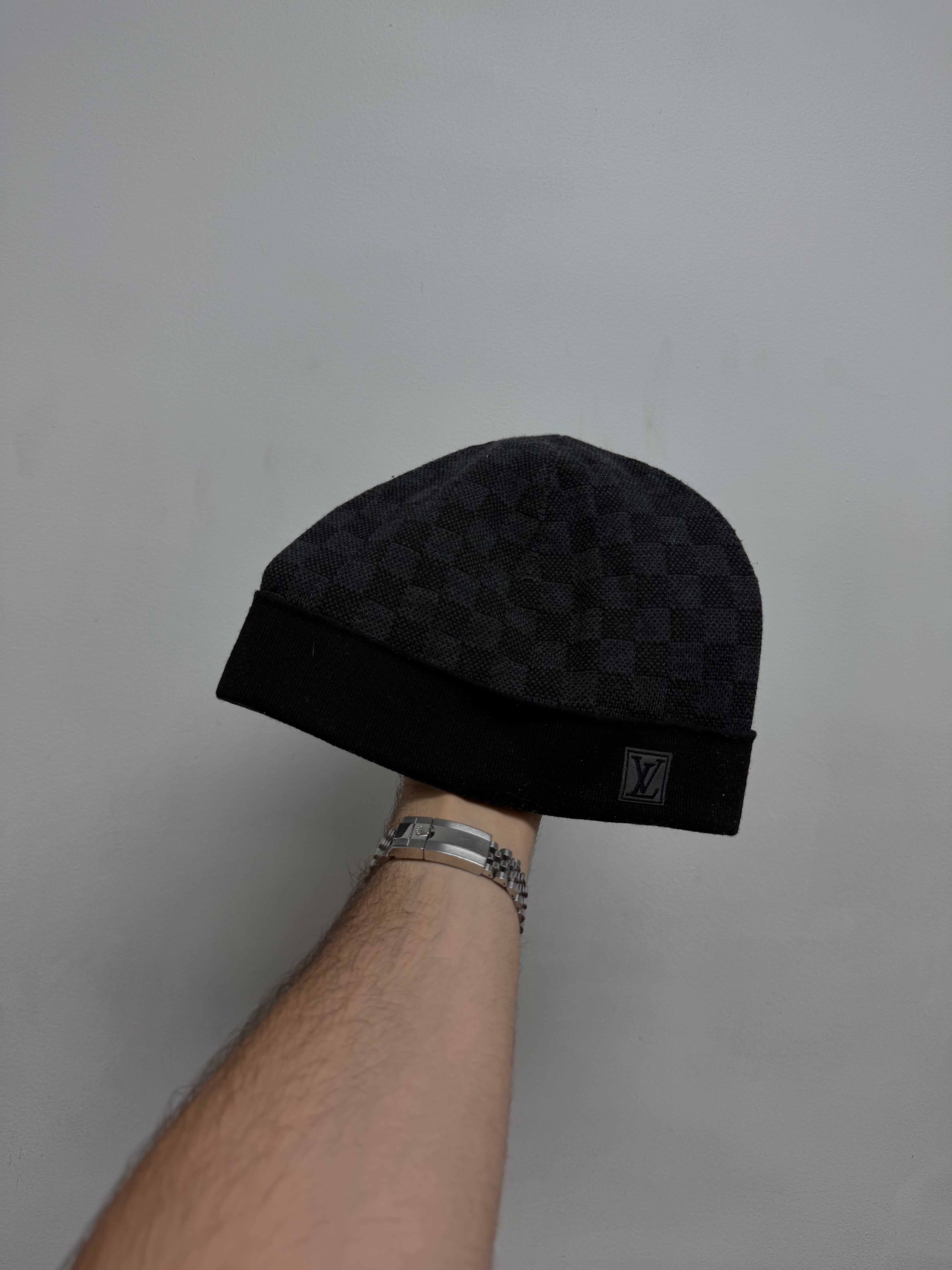 Louis Vuitton Black Damier Beanie