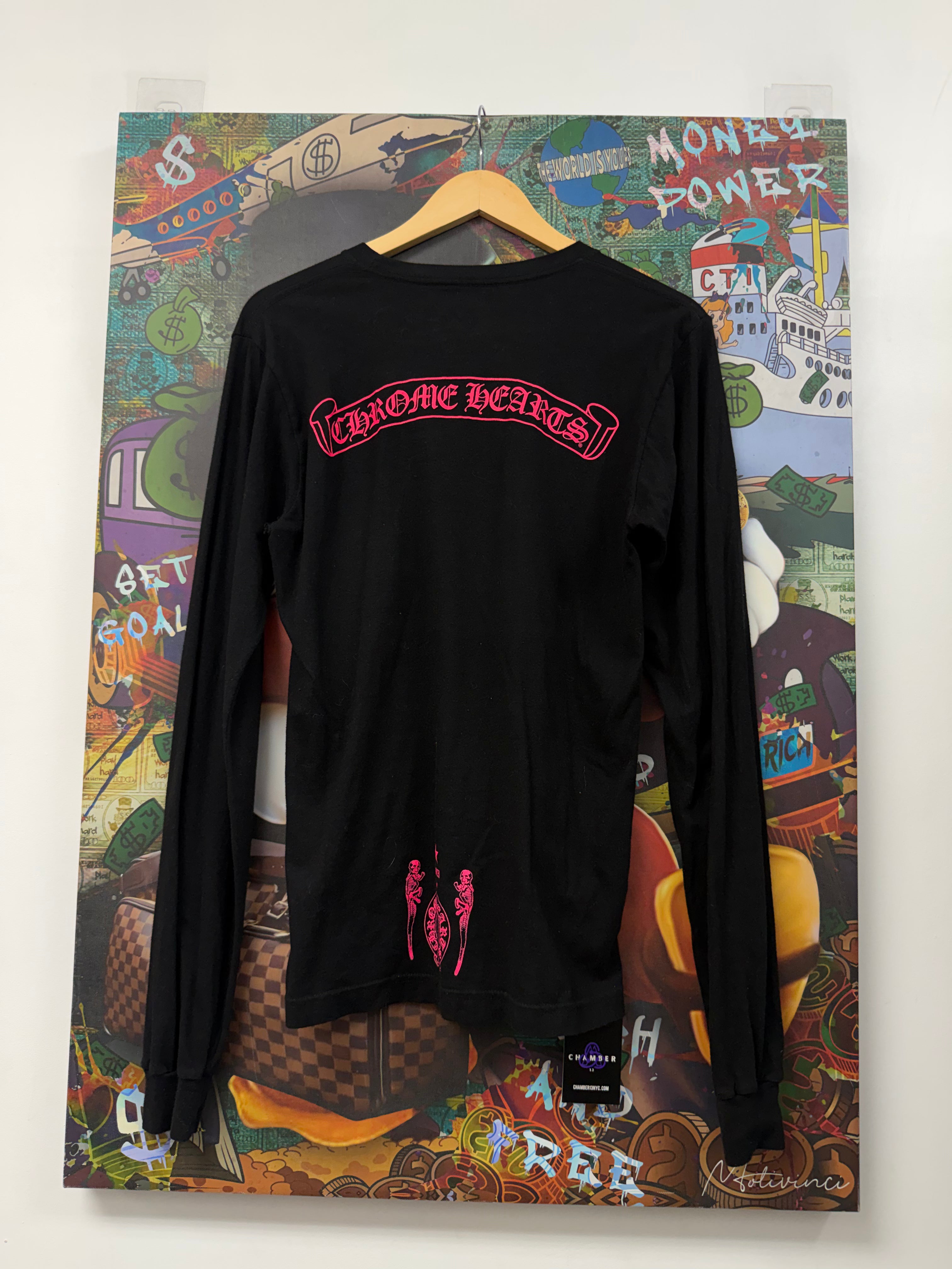 Chrome Hearts Pink Foti Skeleton Long Sleeve