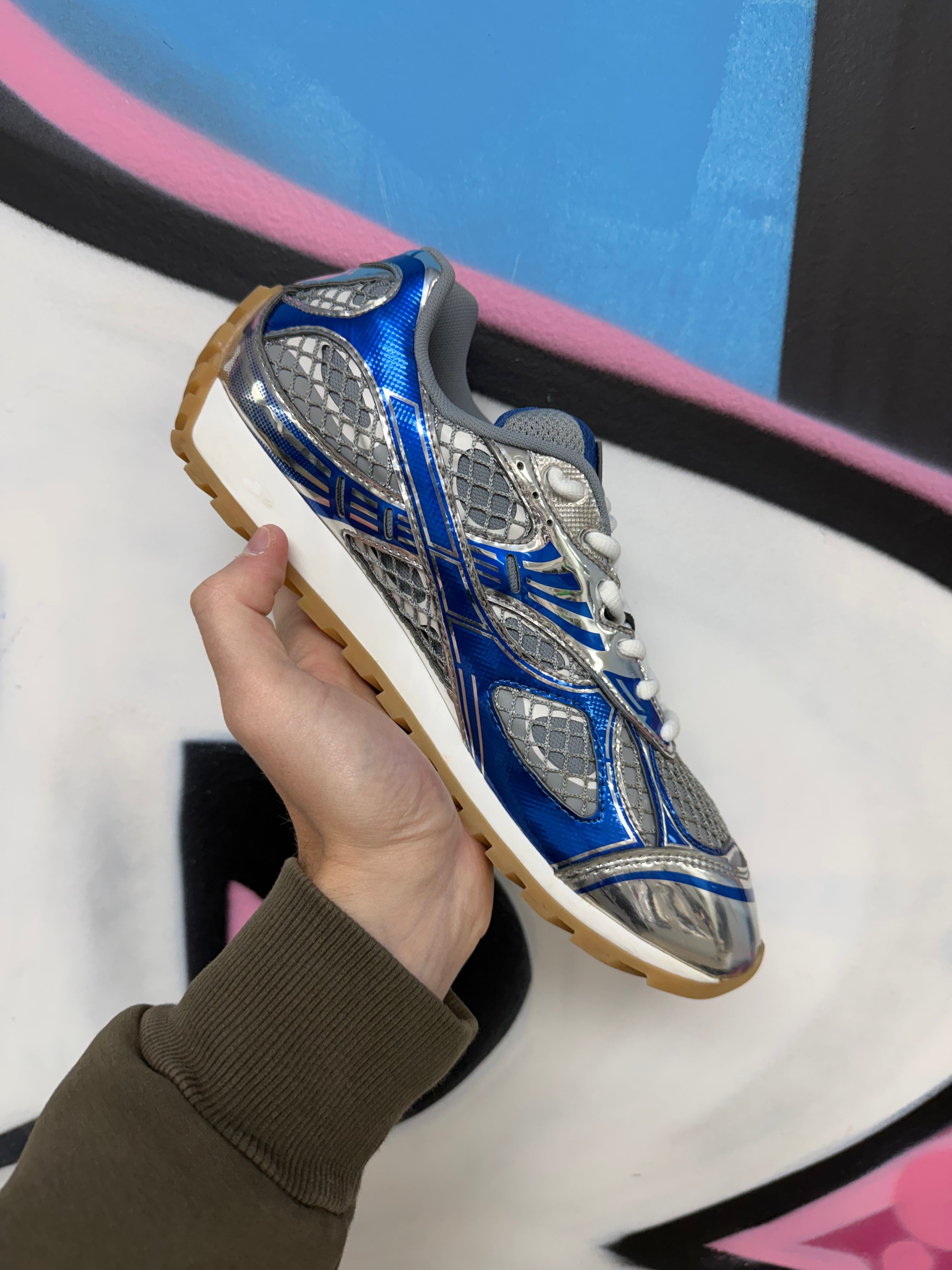 Bottega Veneta Blue Silver Orbit Sneakers