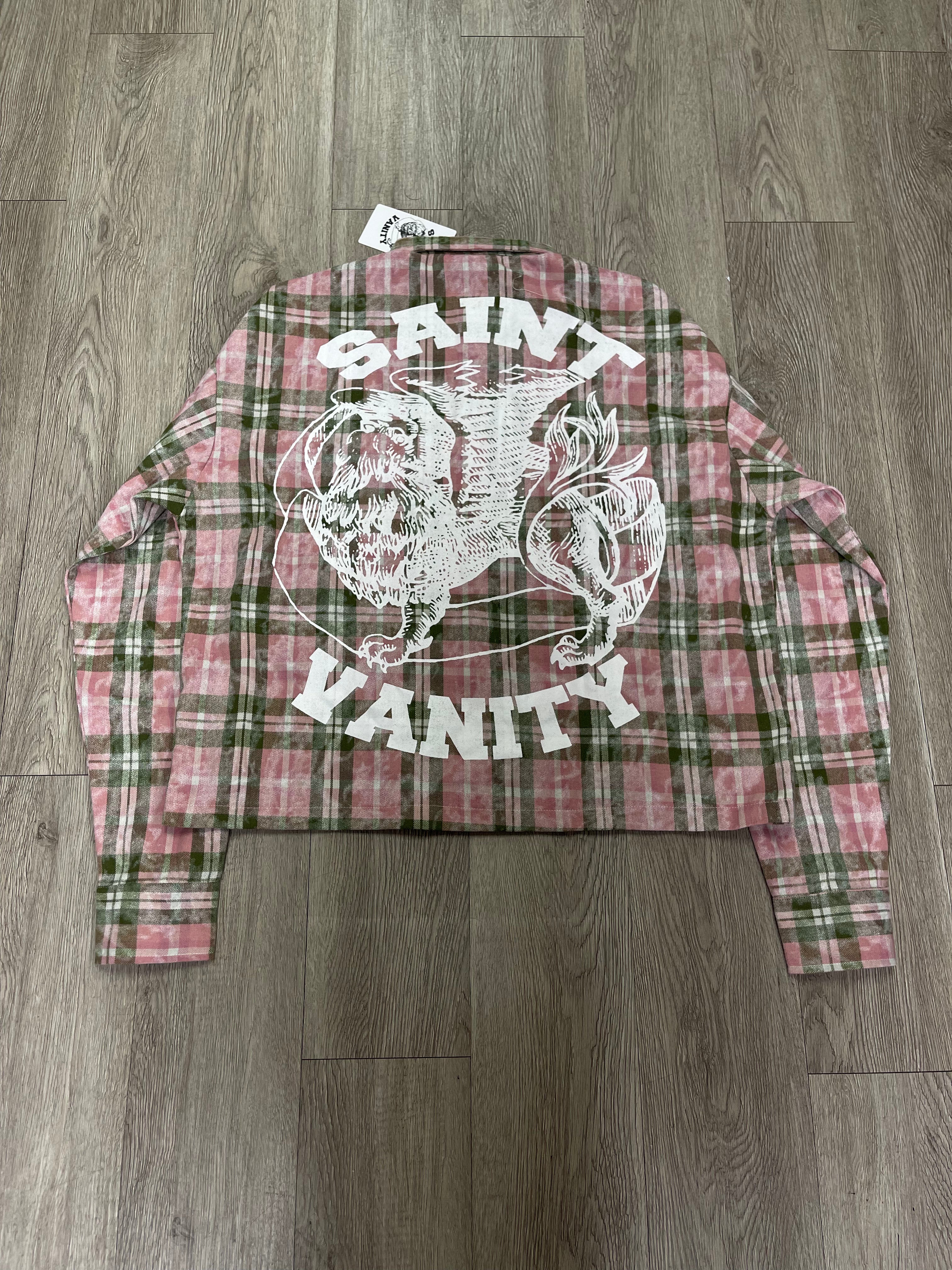 Saint Vanity Green Pink Griffin Flannel