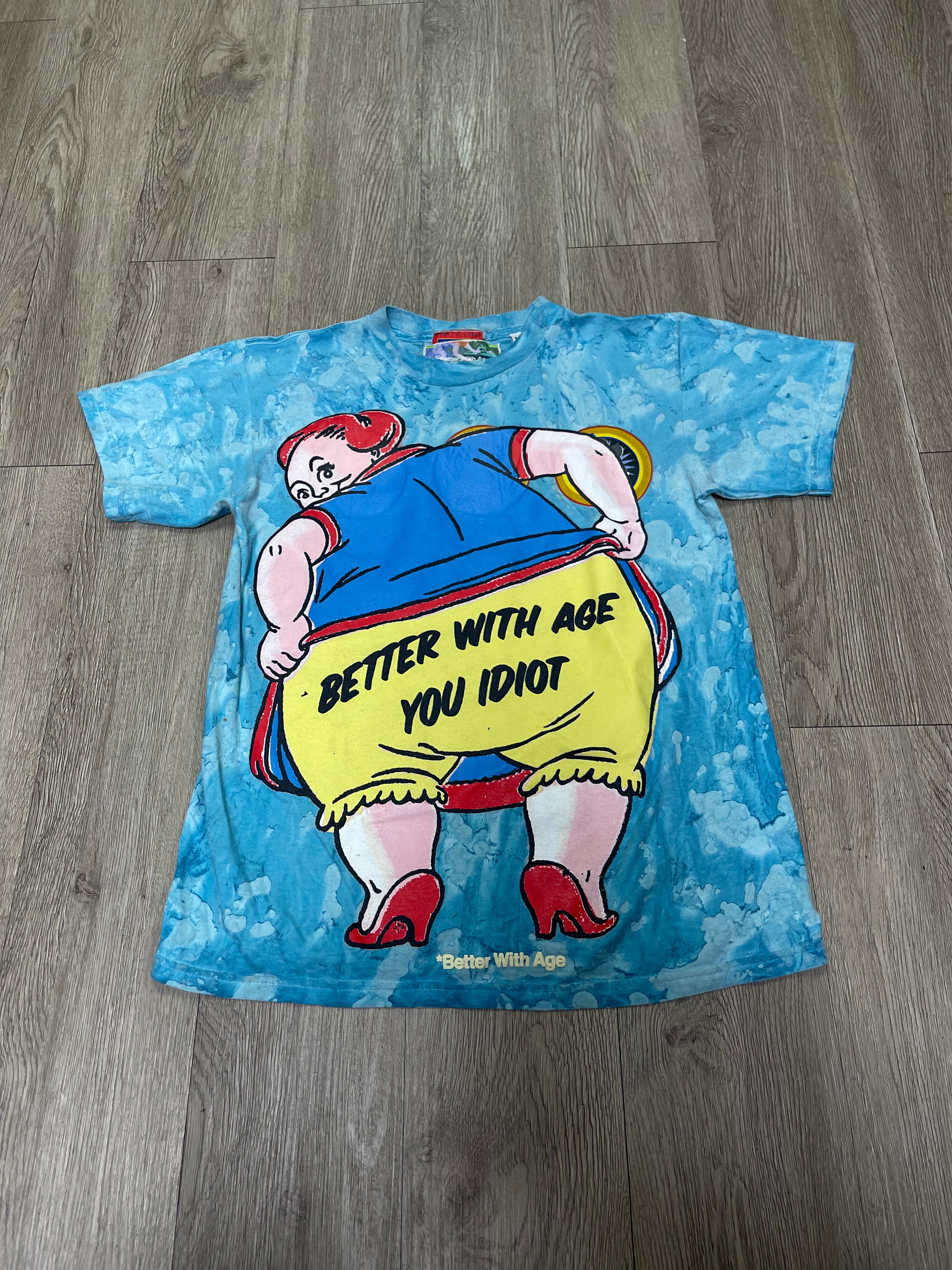 Better With Age Green Orange Frizzle Tie Dye Tee