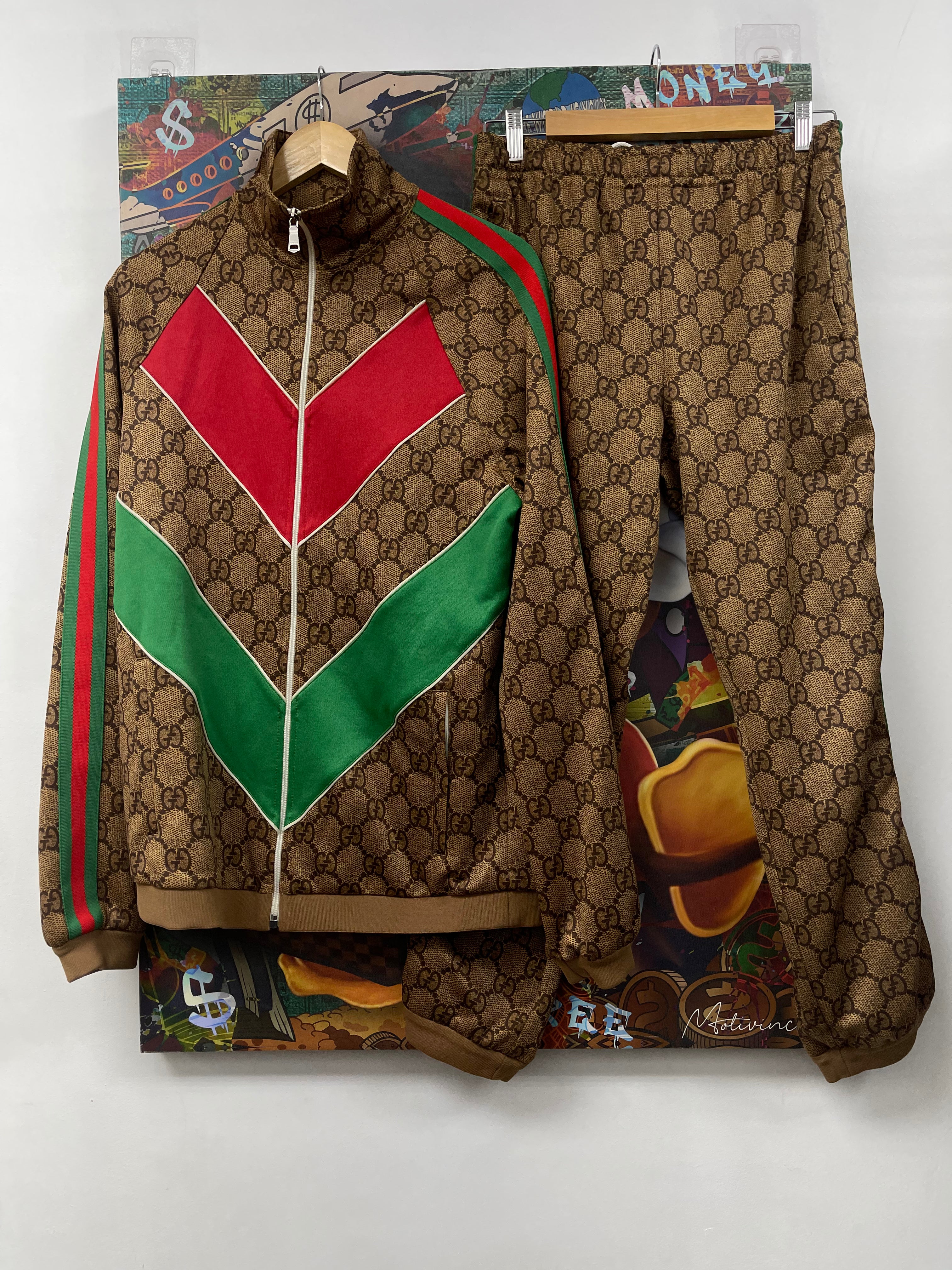 Gucci Tan GG Monogram Track Suit