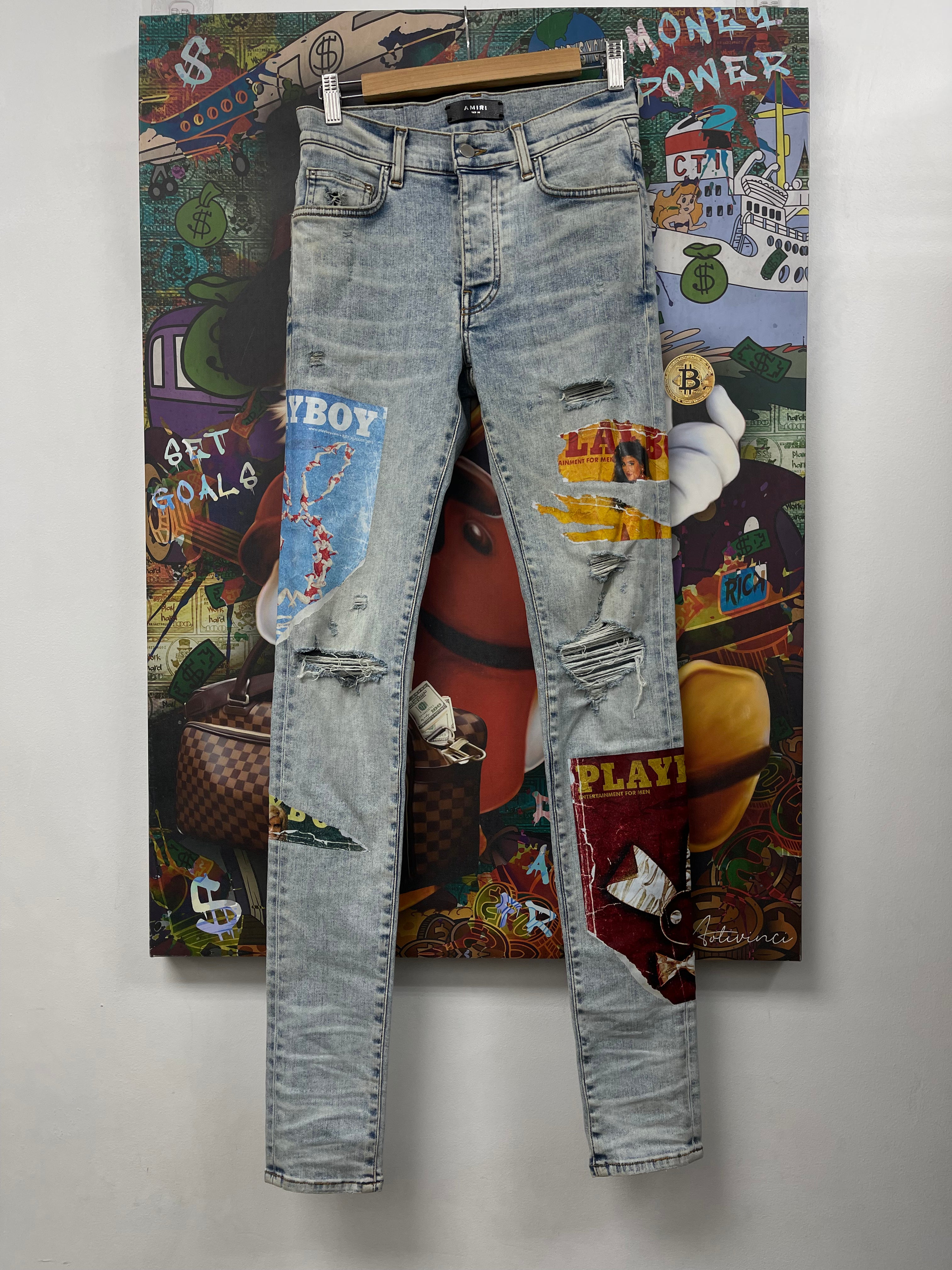 Amiri Stone Wash Playboy Magazine Jeans