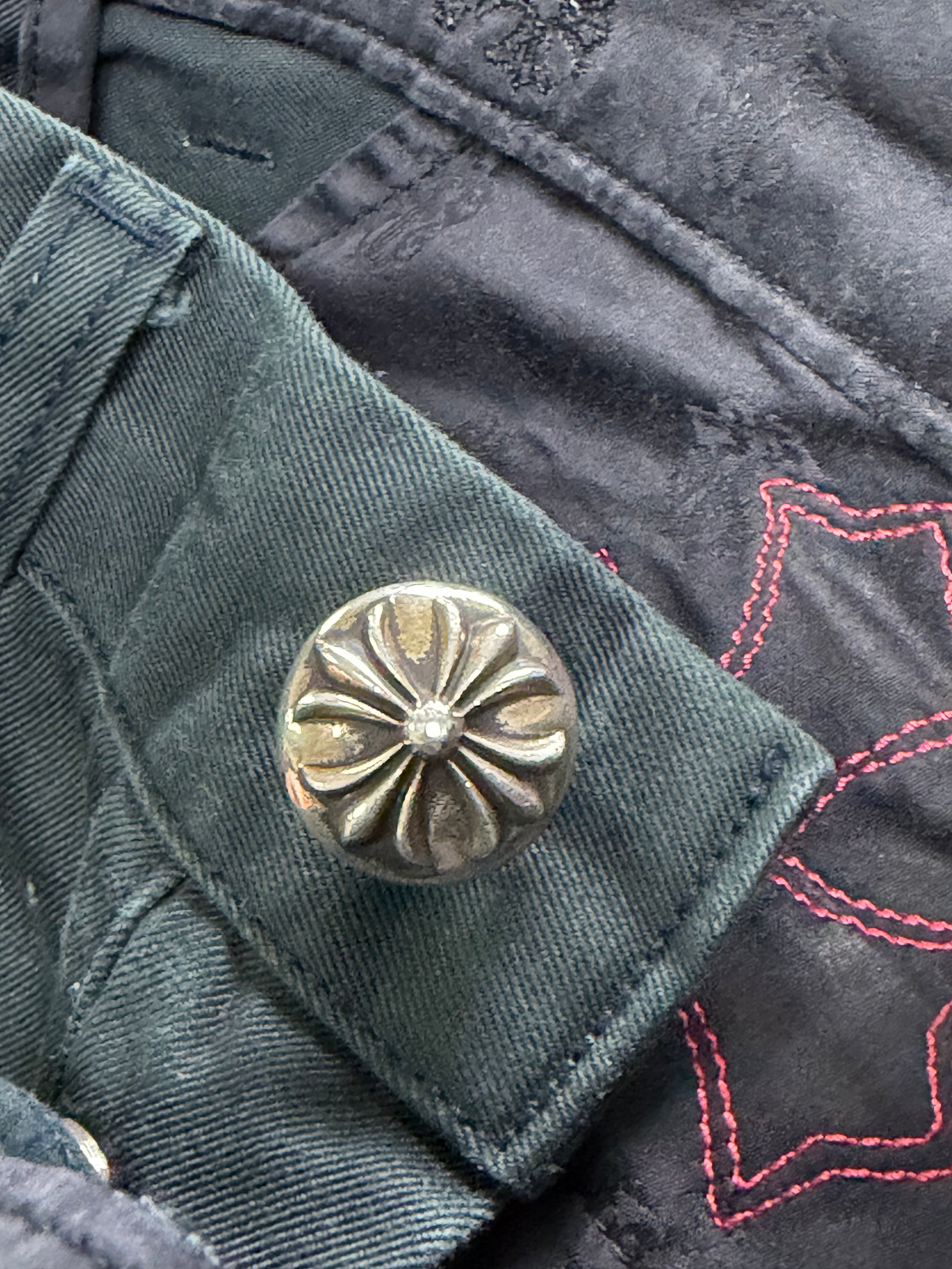Chrome Hearts Black Wash Spider-Man Cross Patch Chino Pants