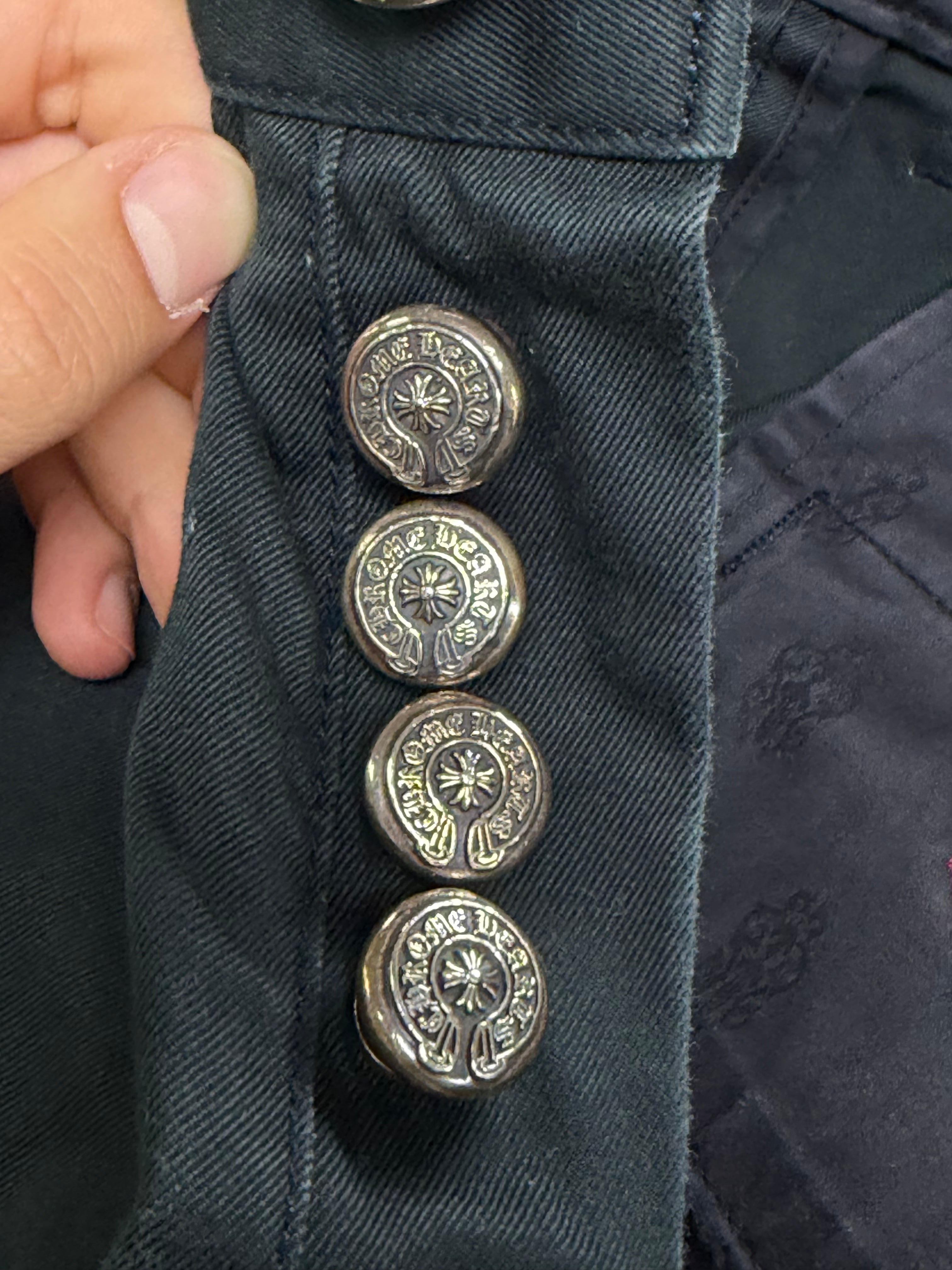 Chrome Hearts Black Wash Spider-Man Cross Patch Chino Pants