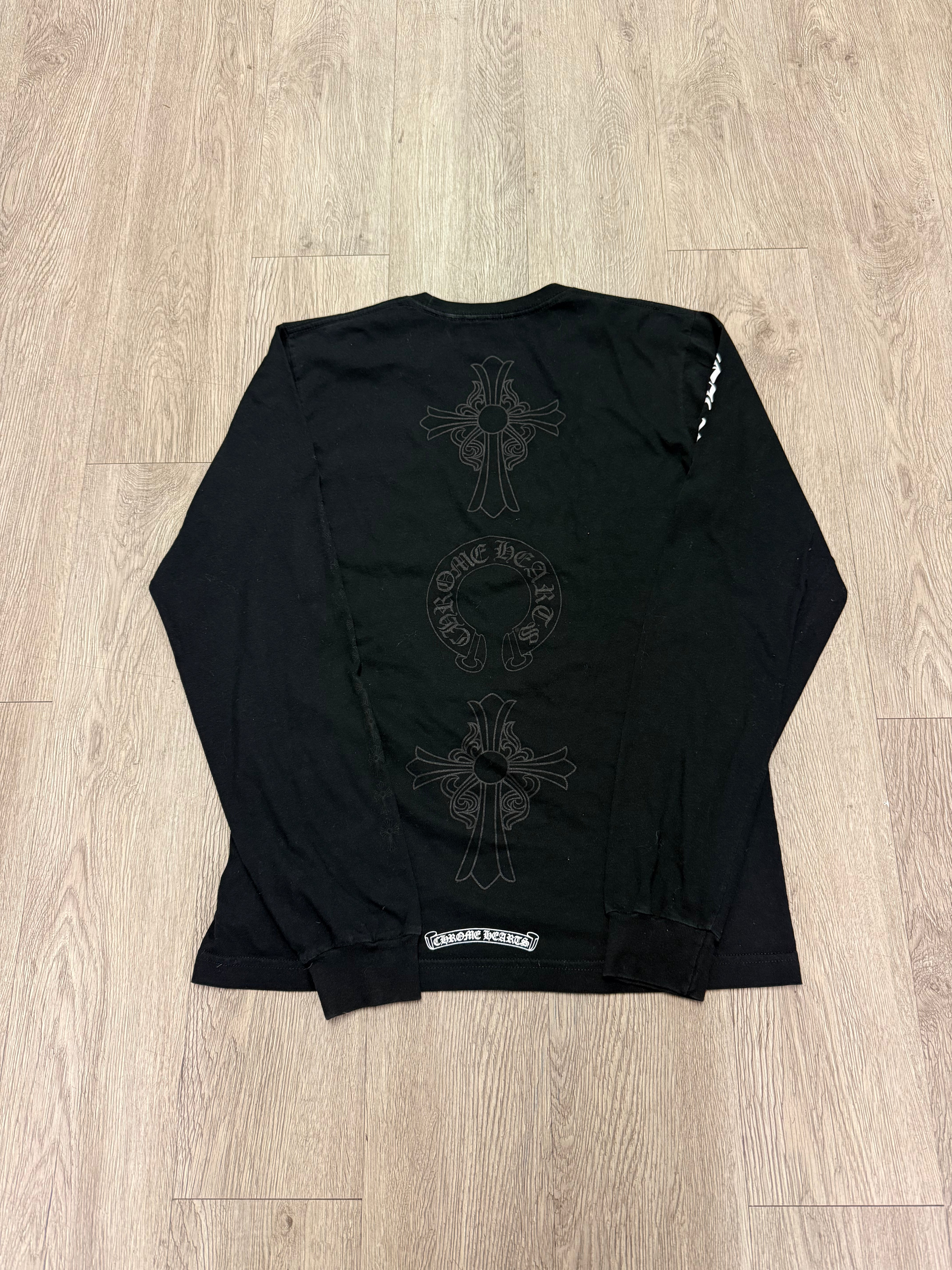 Chrome Hearts Black Horseshoe Cross Long Sleeve