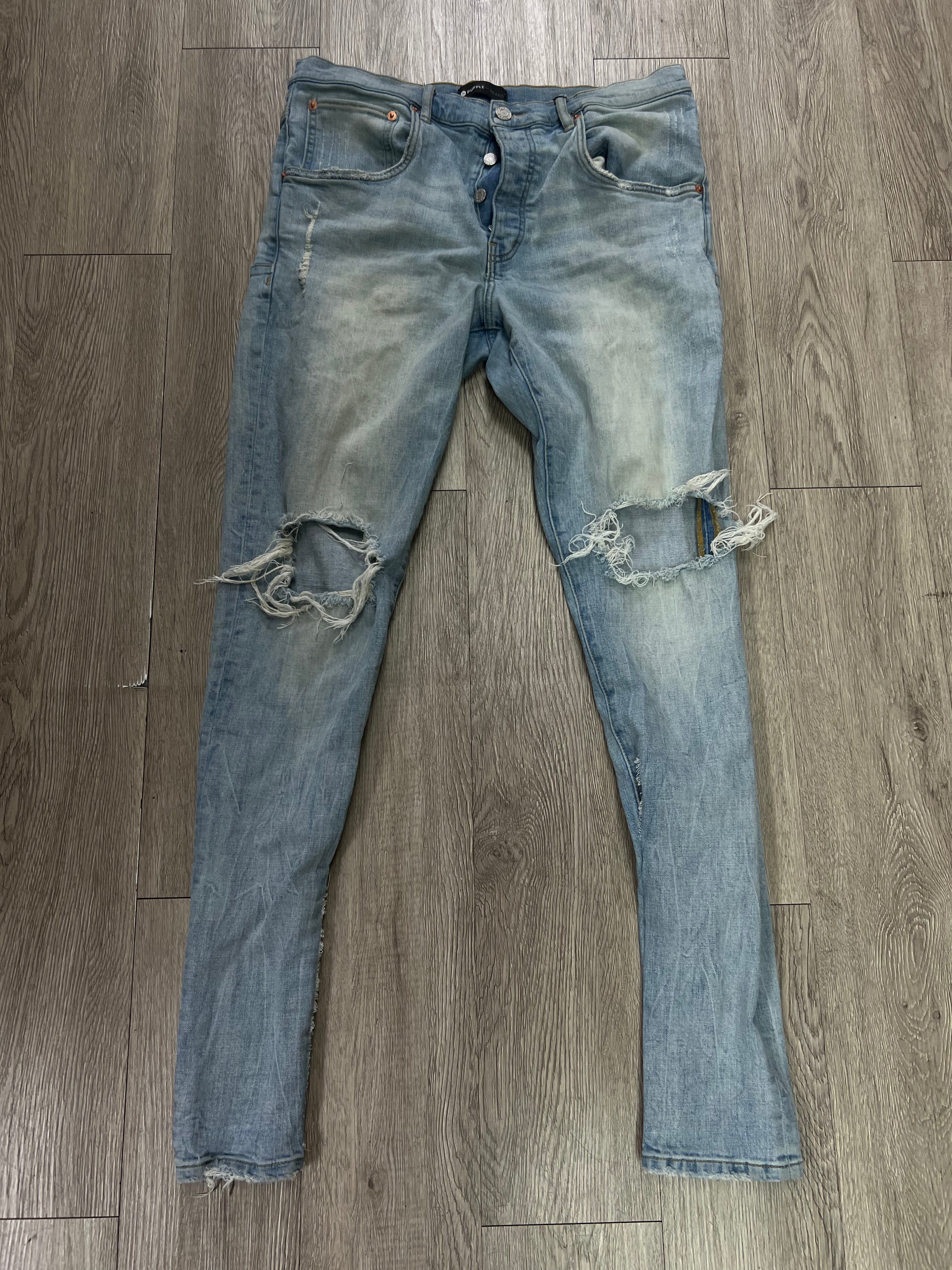 Purple Brand Vintage Wash Knee Blowout Jeans