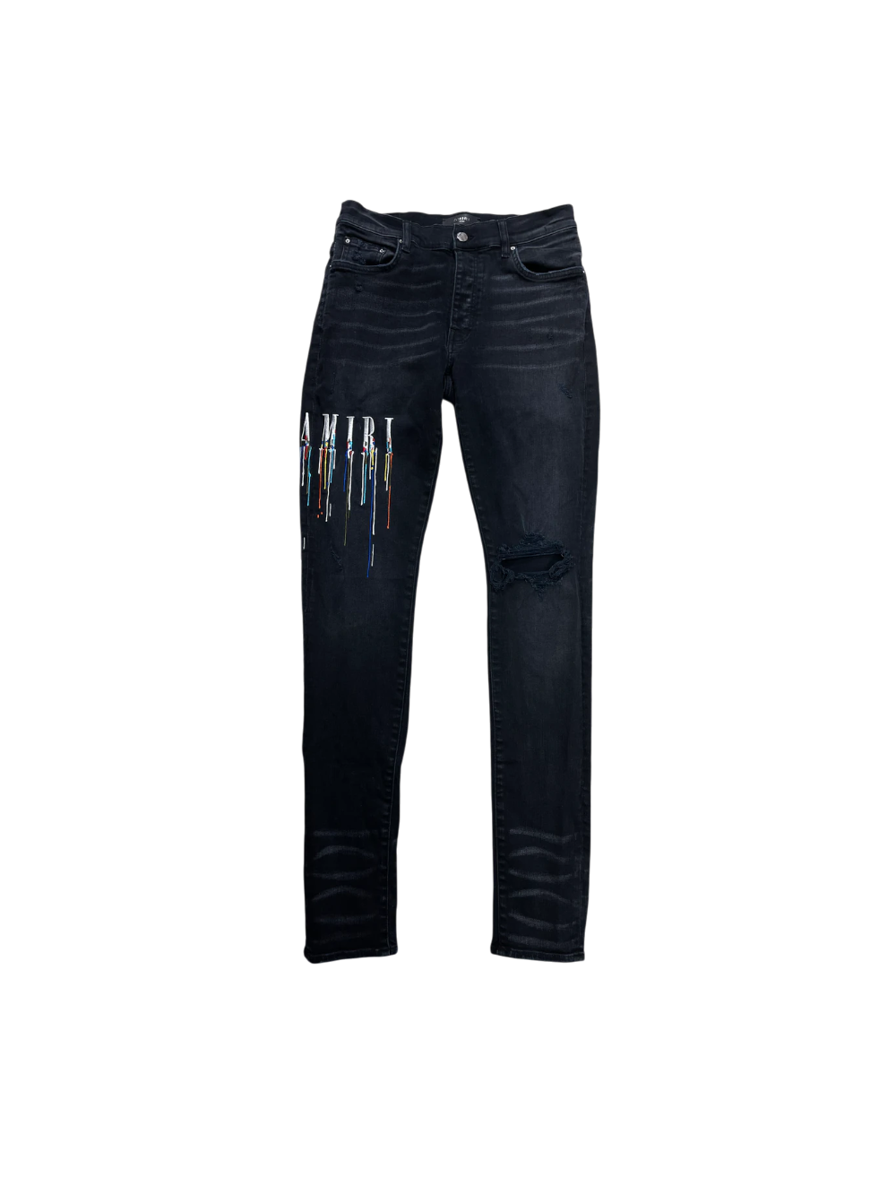 Amiri Paint Drip Black Jeans