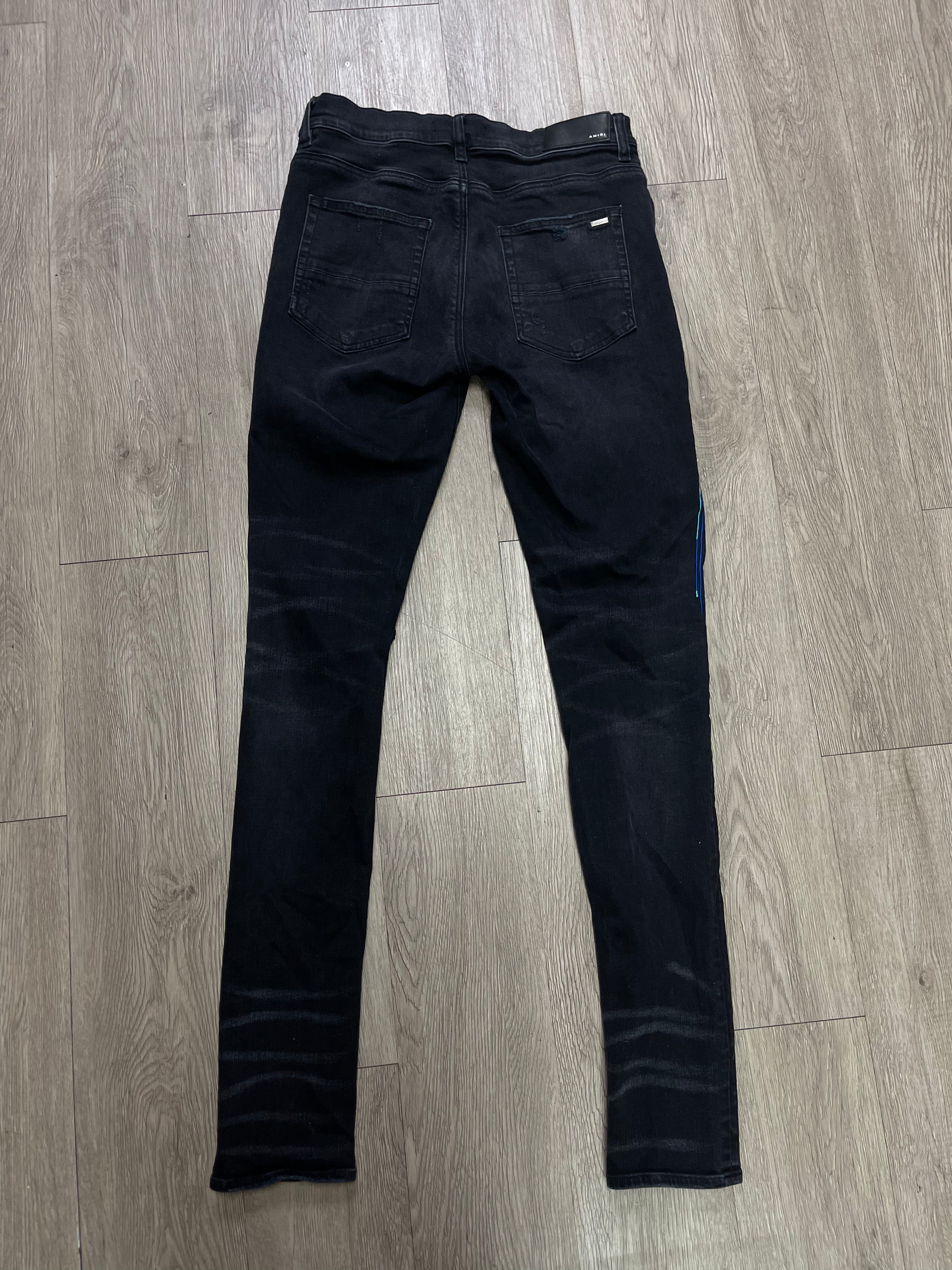 Amiri Black Paint Drip Jeans