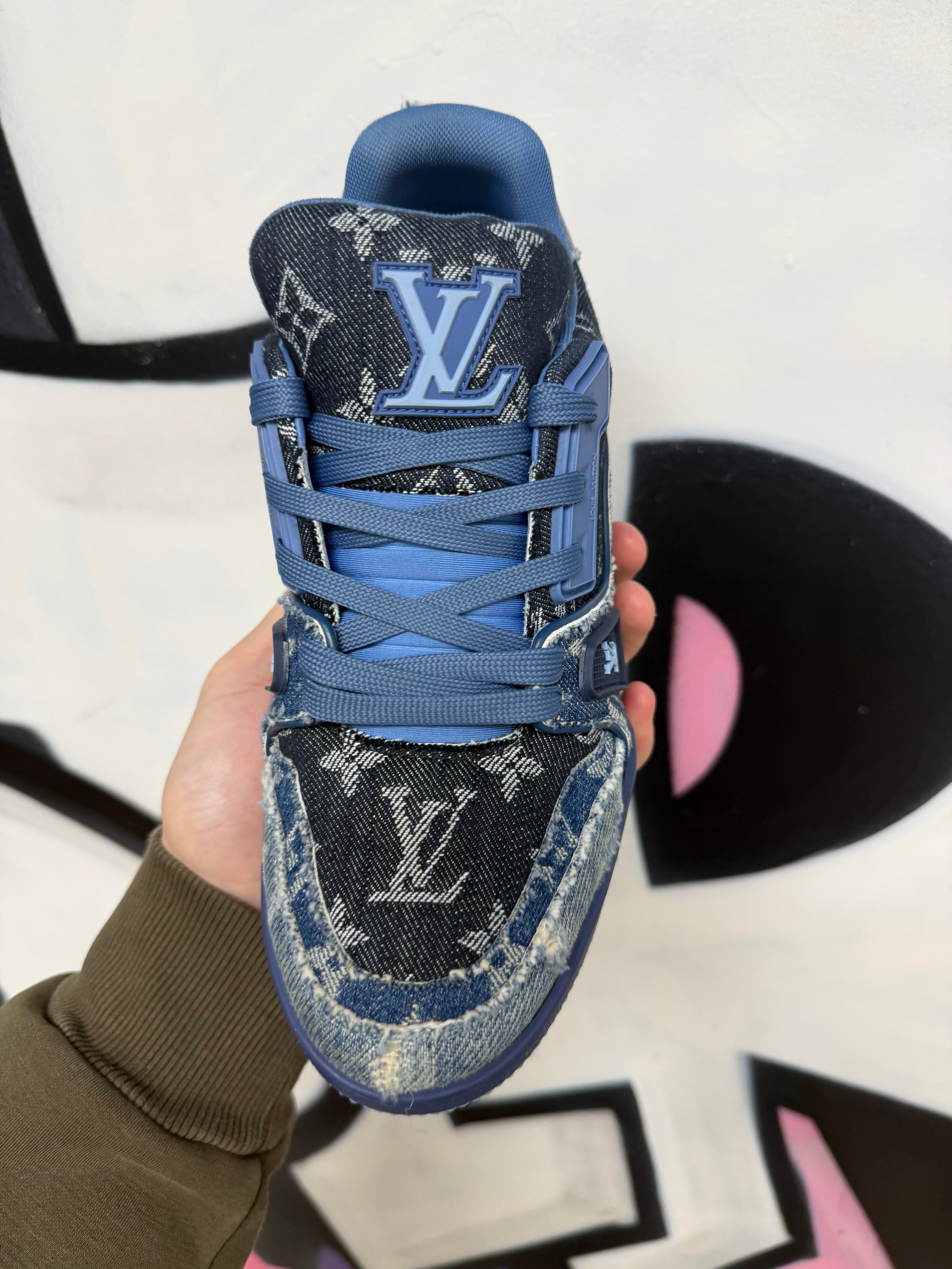 Louis Vuitton Navy Denim Monogram Trainer Sneakers