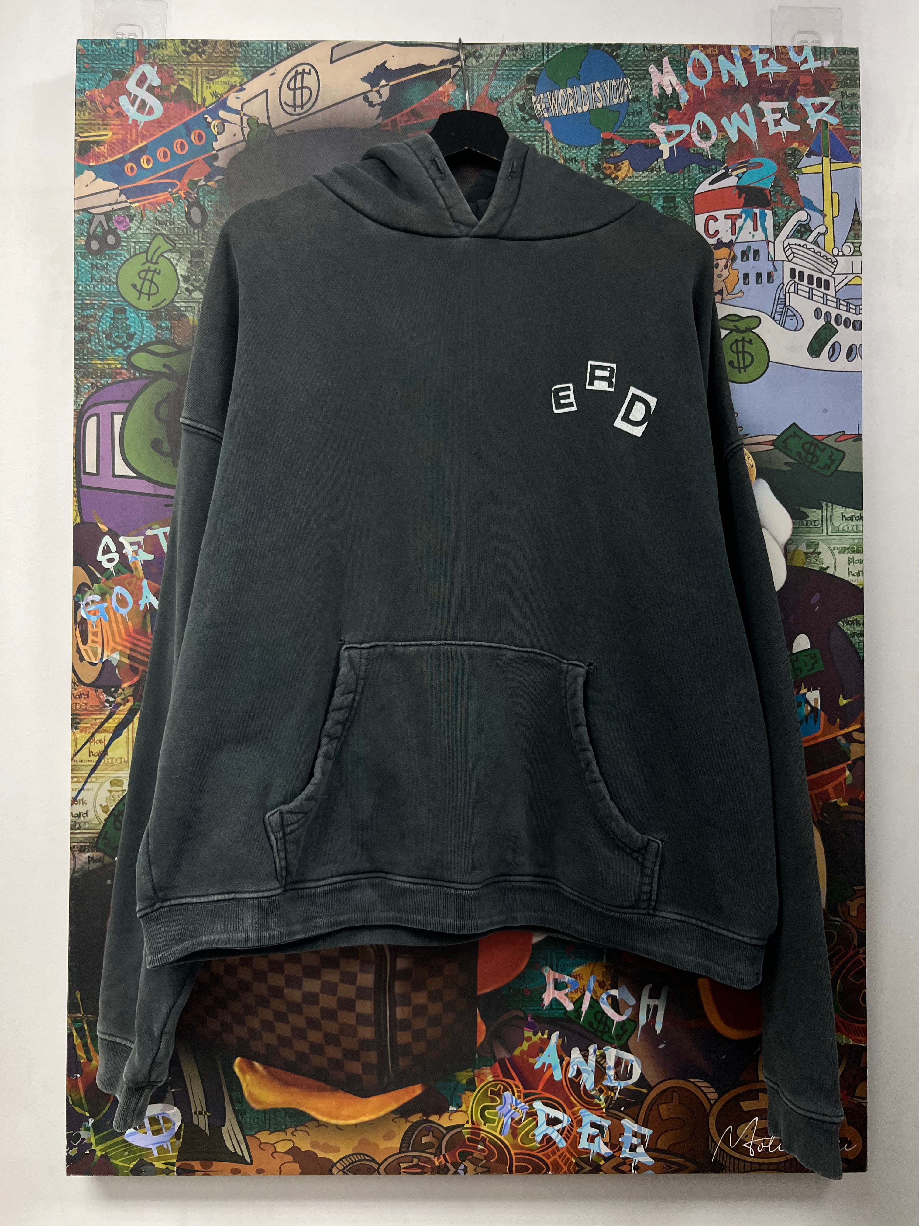 ENFANTS RICHES DÉPRIMÉS Black Wash Car Stack Hoodie