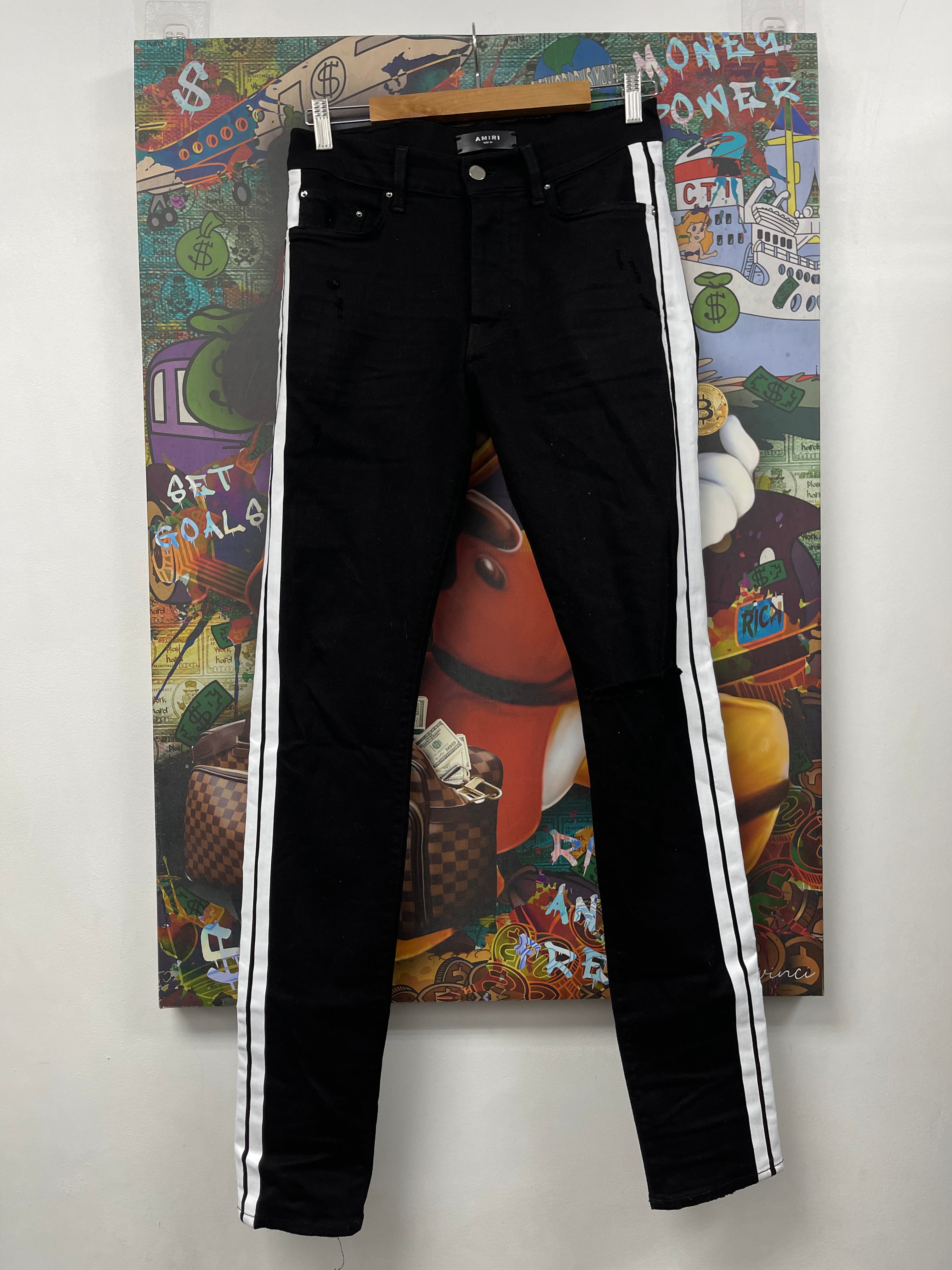 Amiri Black White Stripe Jeans