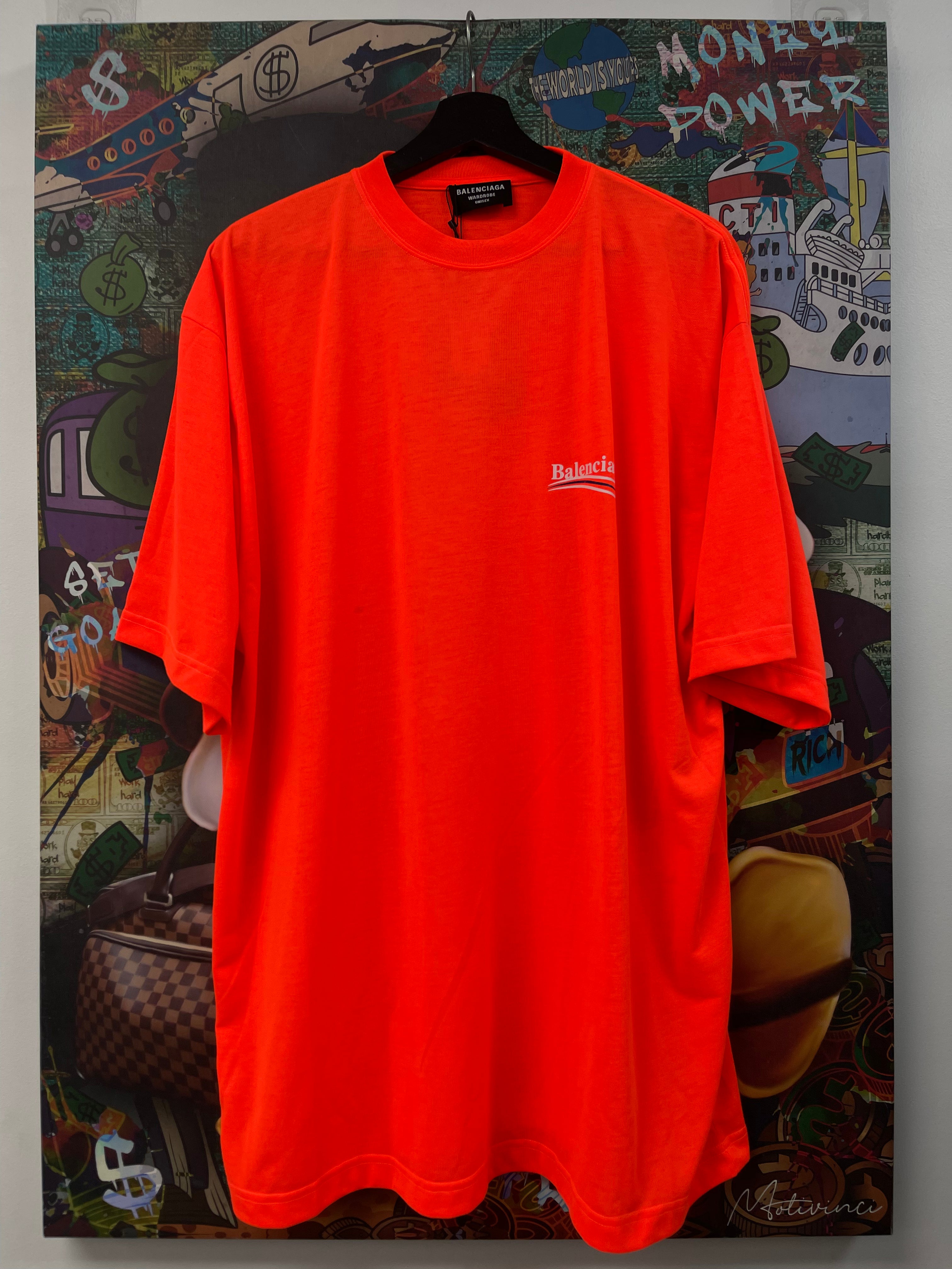 Balenciaga Orange Campaign Logo Tee