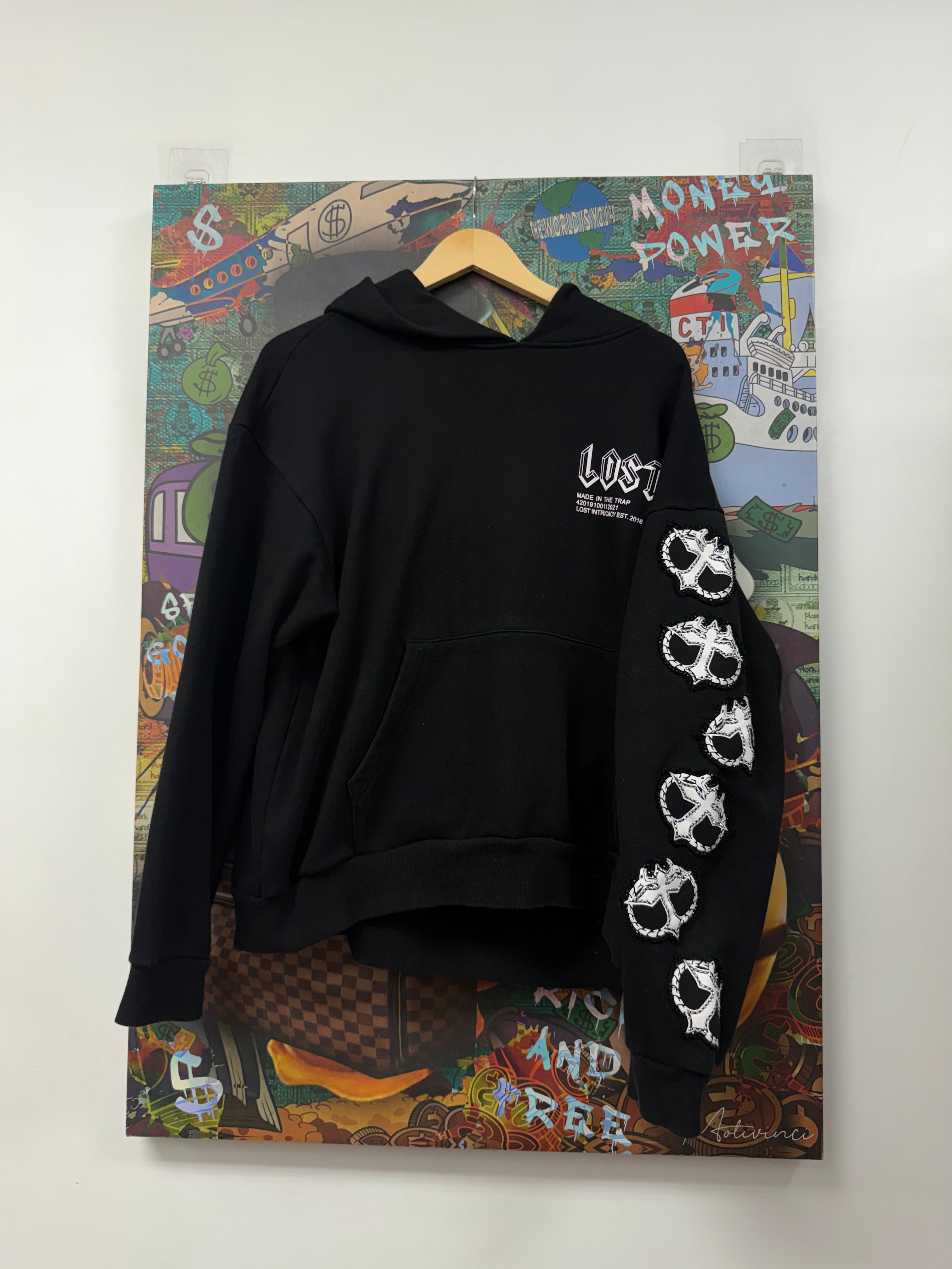 Lost Intricacy Black White Mitt Hoodie