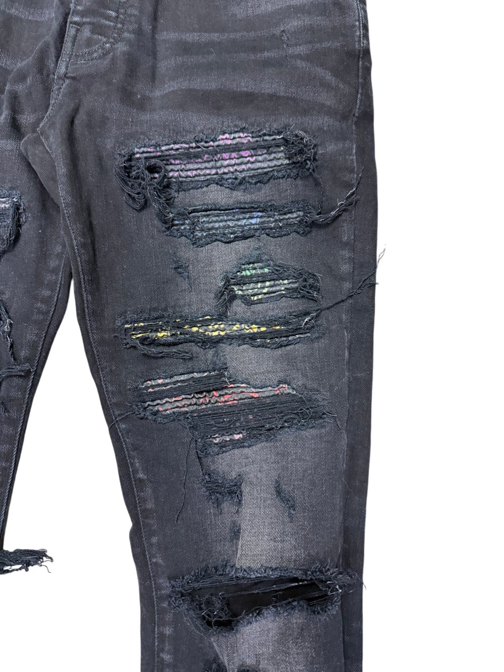 Amiri Paisley Thrasher Black & Rainbow Jeans