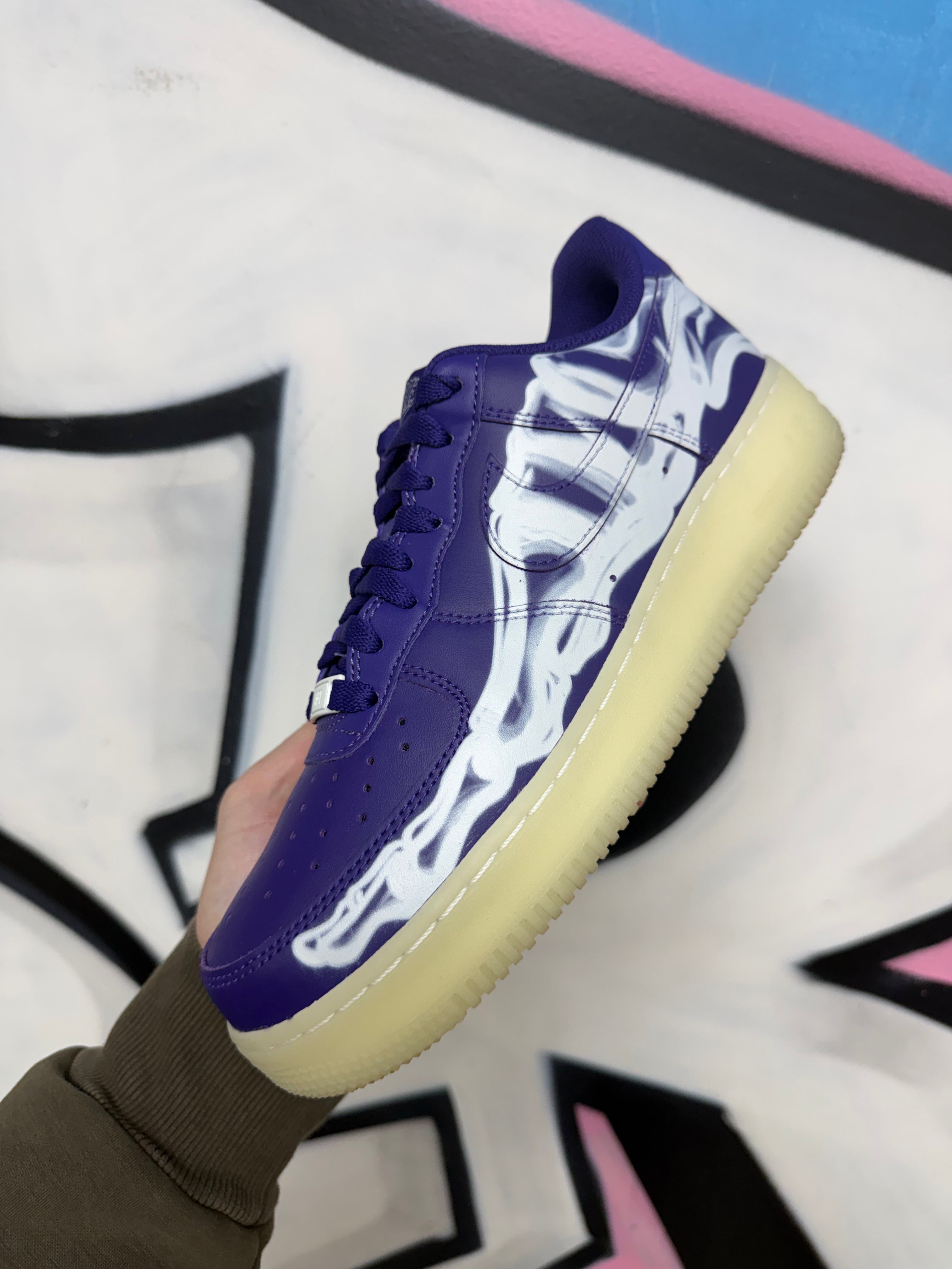 Nike AF1 Purple Skeleton Sneakers