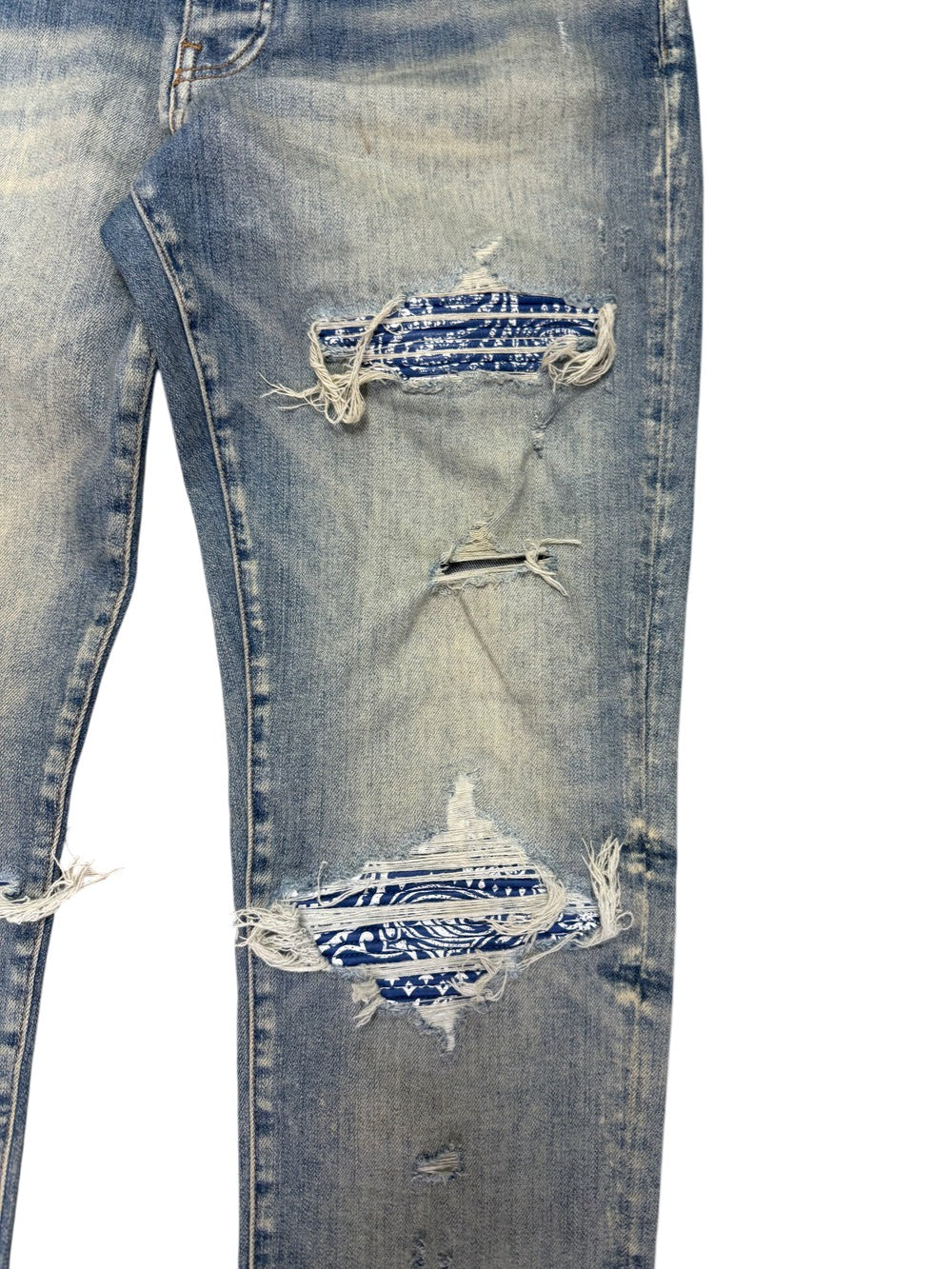 Amiri MX1 Paisley Patch Light Wash & Blue Jeans