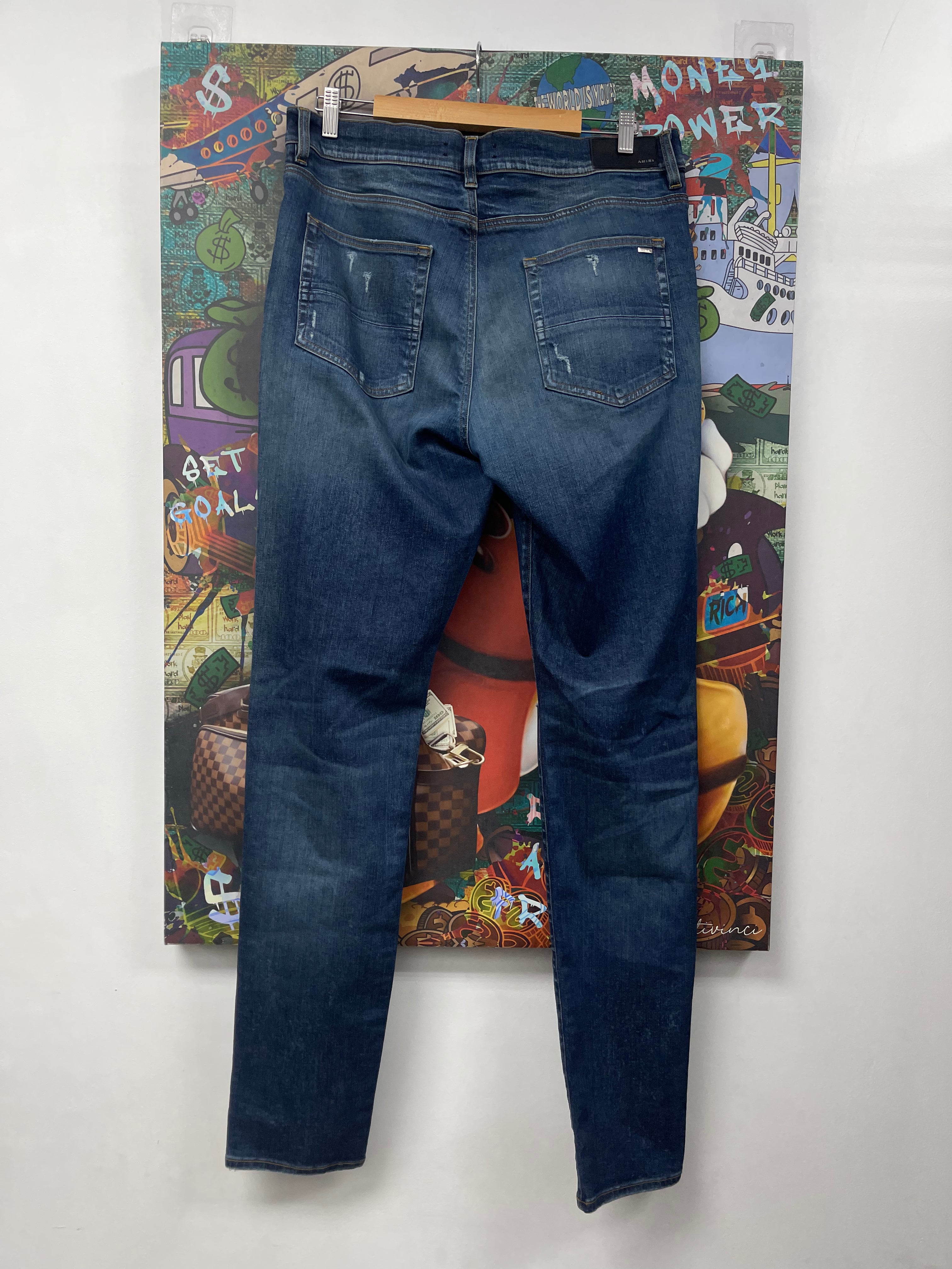Amiri Navy Knee Rip Jeans