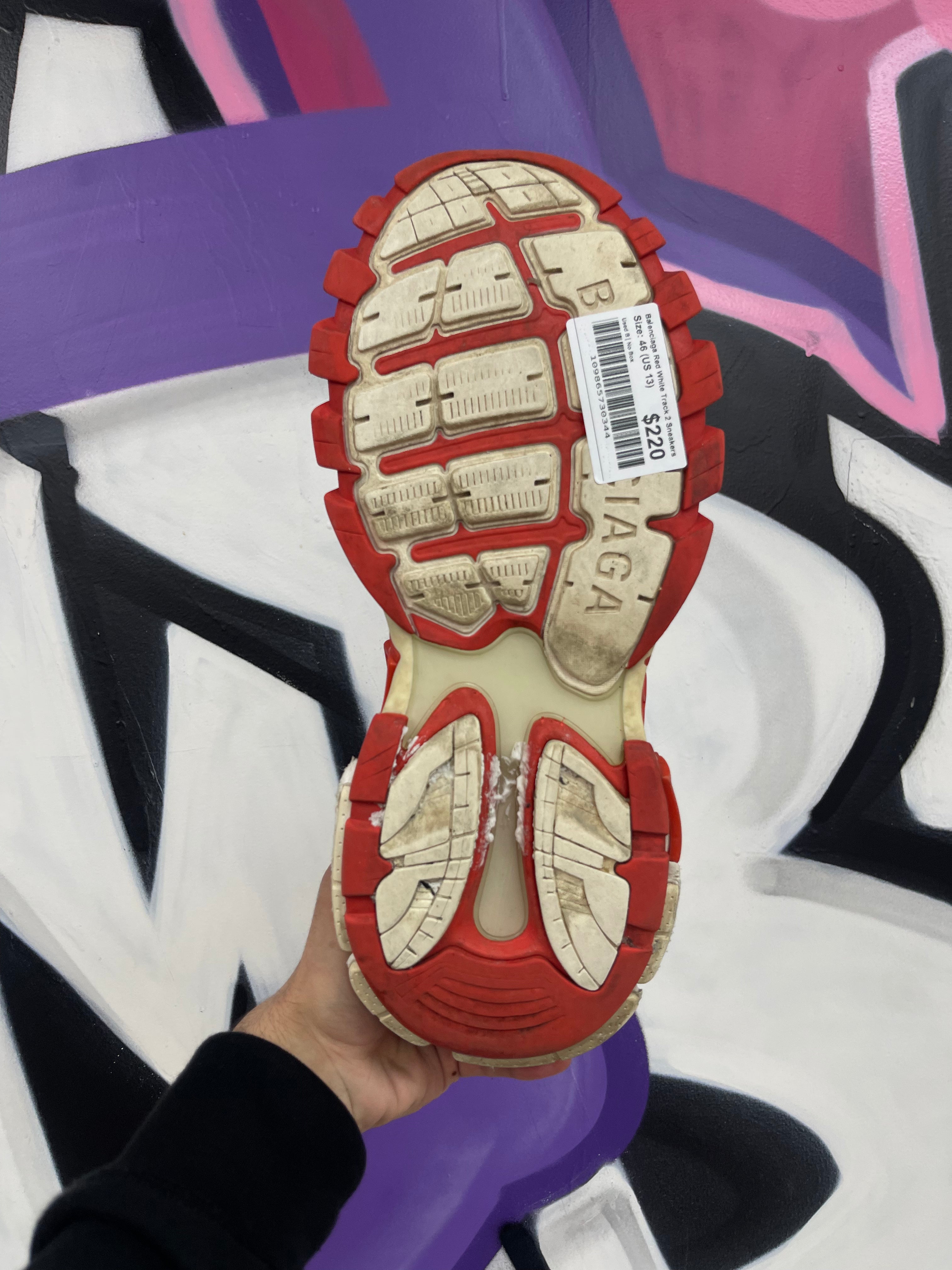 Balenciaga Red White Track 2 Sneakers