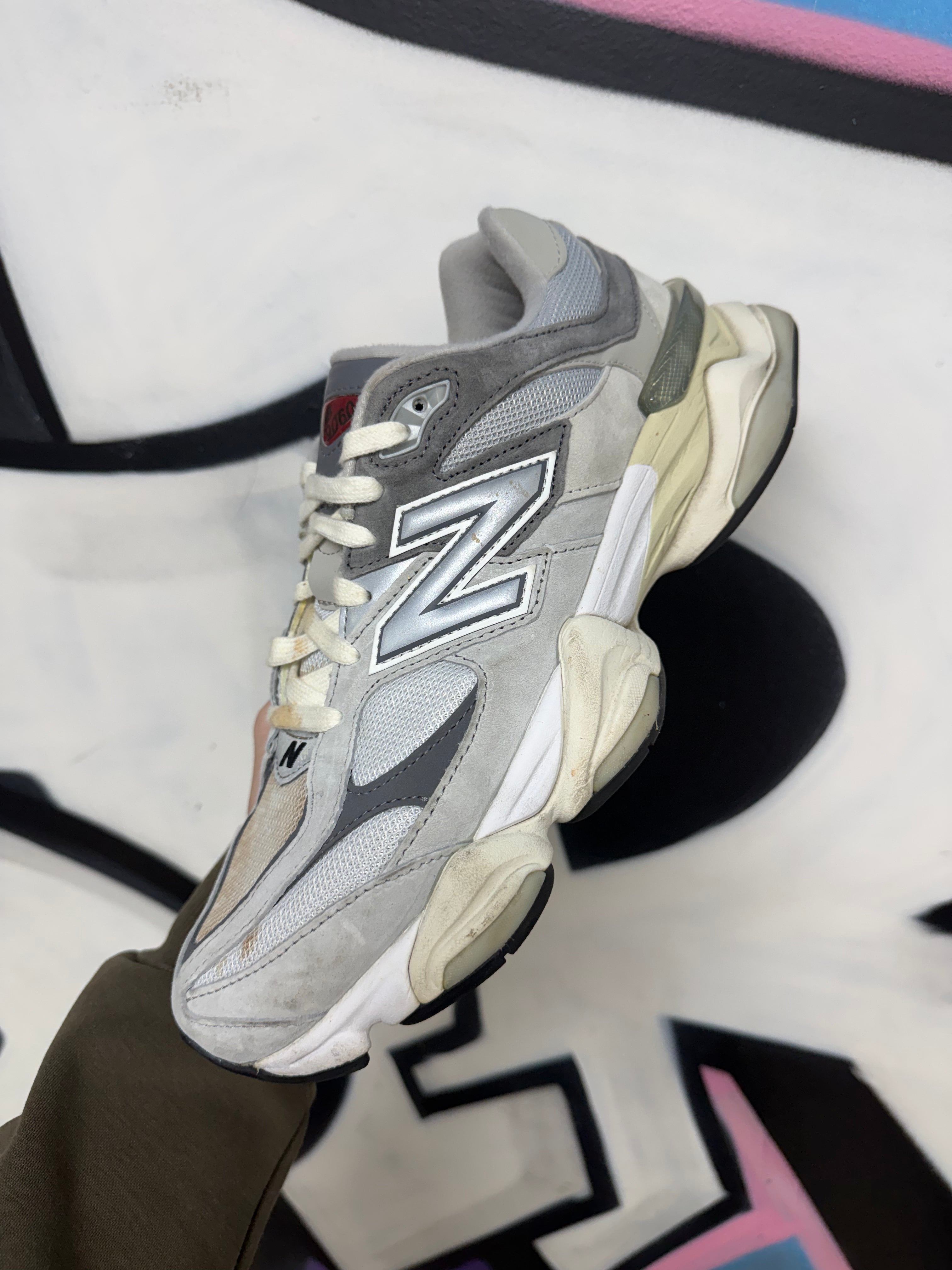 New Balance Grey White 9060 Sneakers