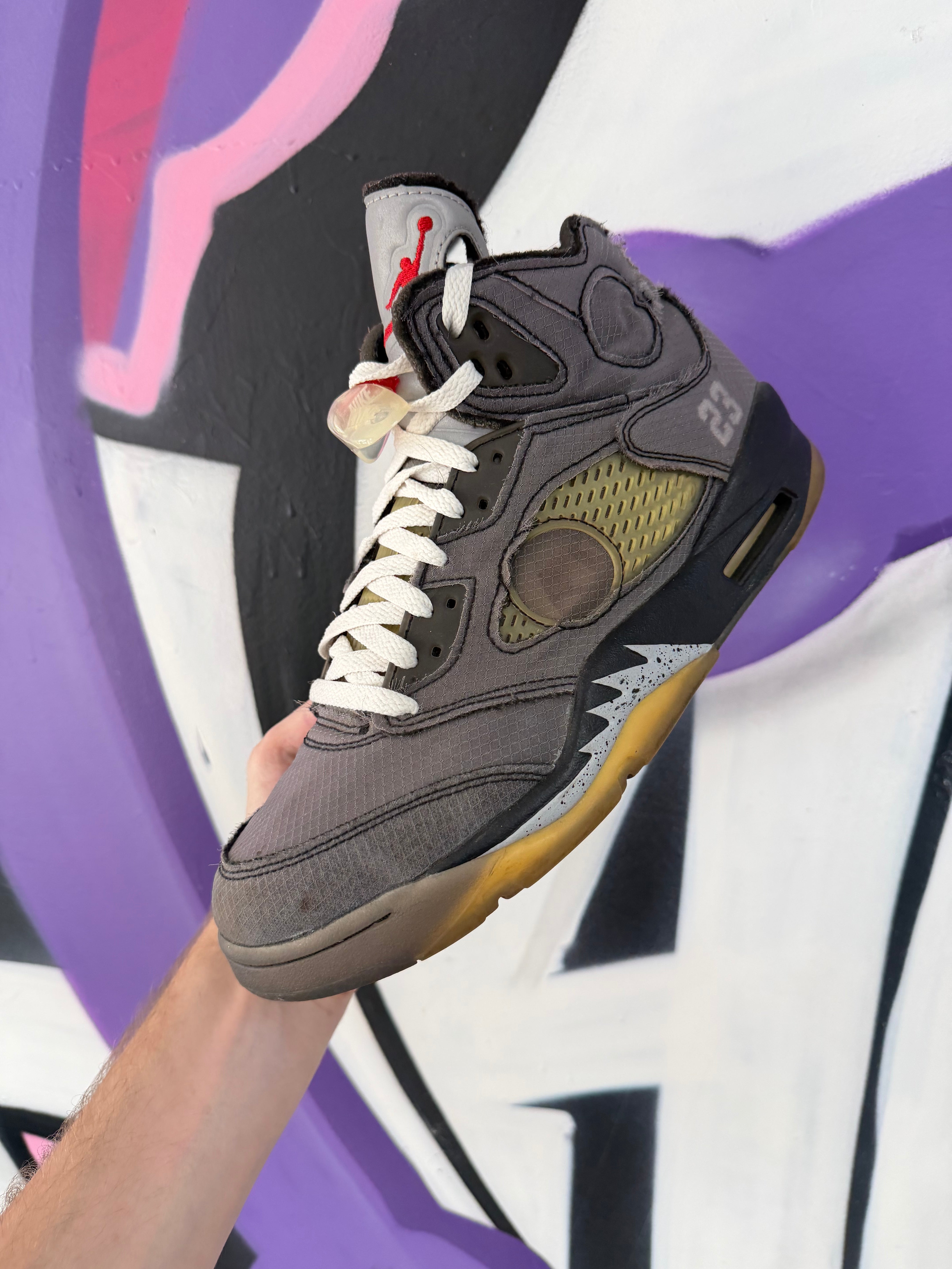 Jordan 5 Off White Muslin Sneakers