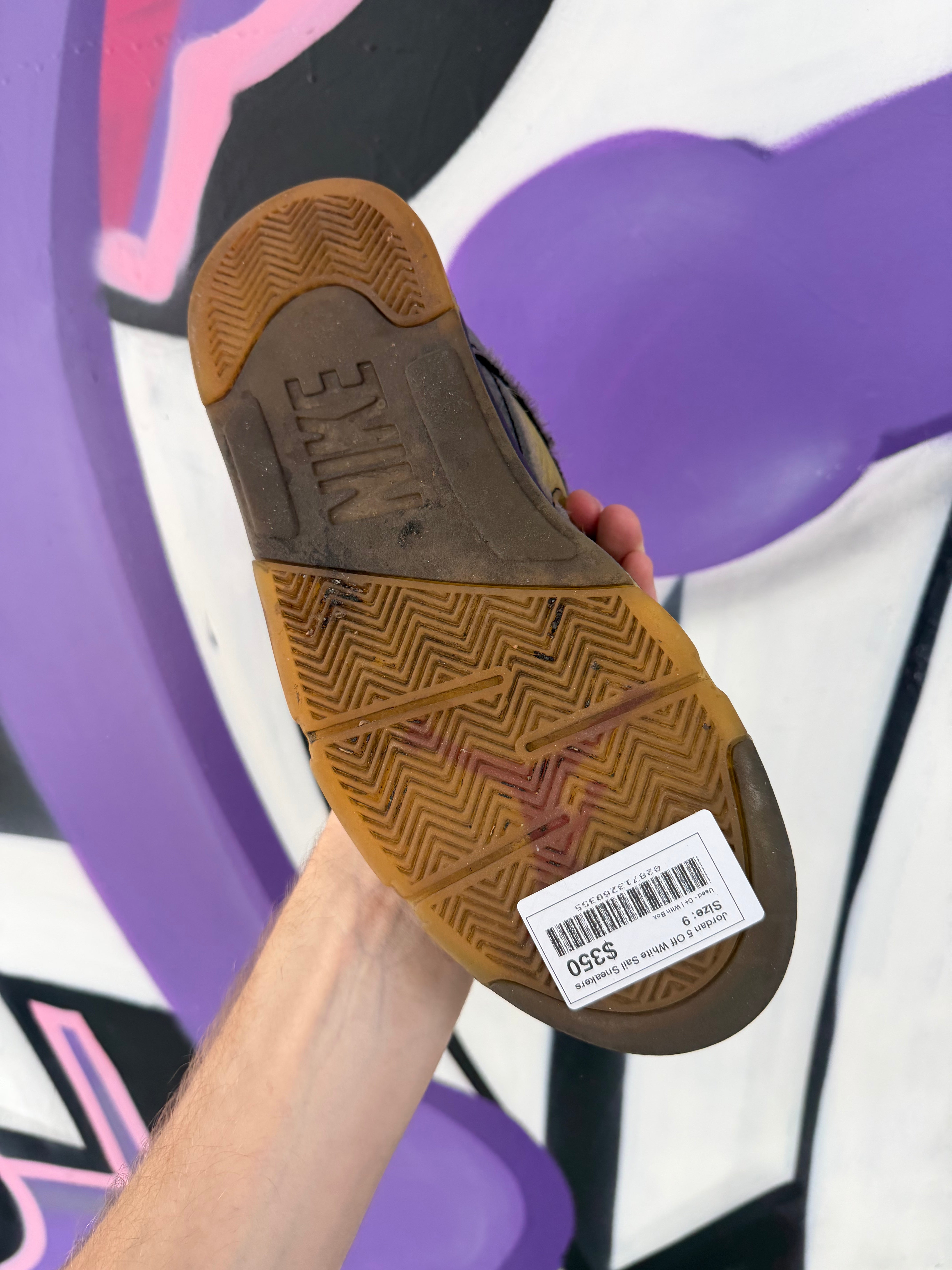 Jordan 5 Off White Muslin Sneakers