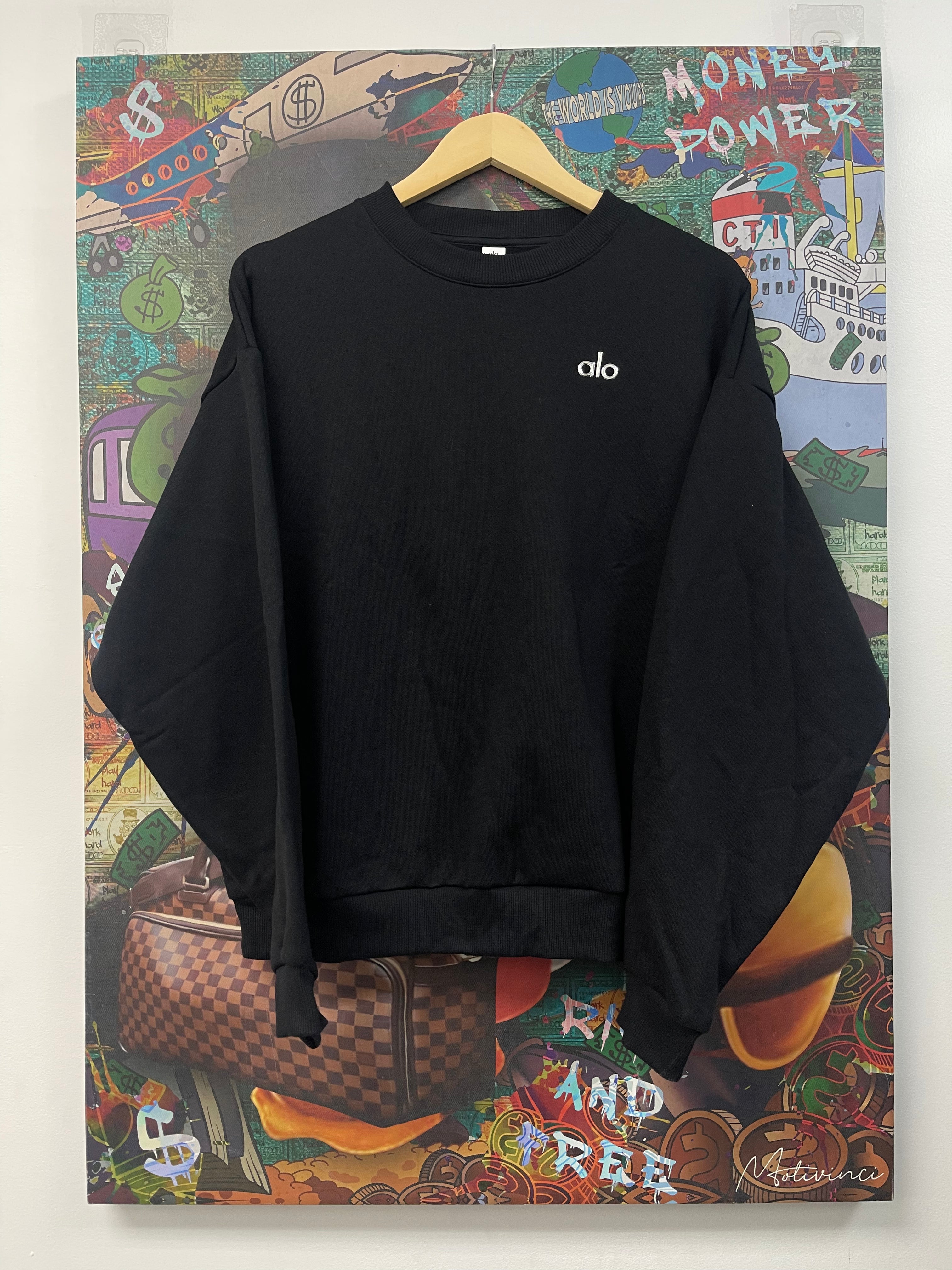 ALO Black Logo Crewneck